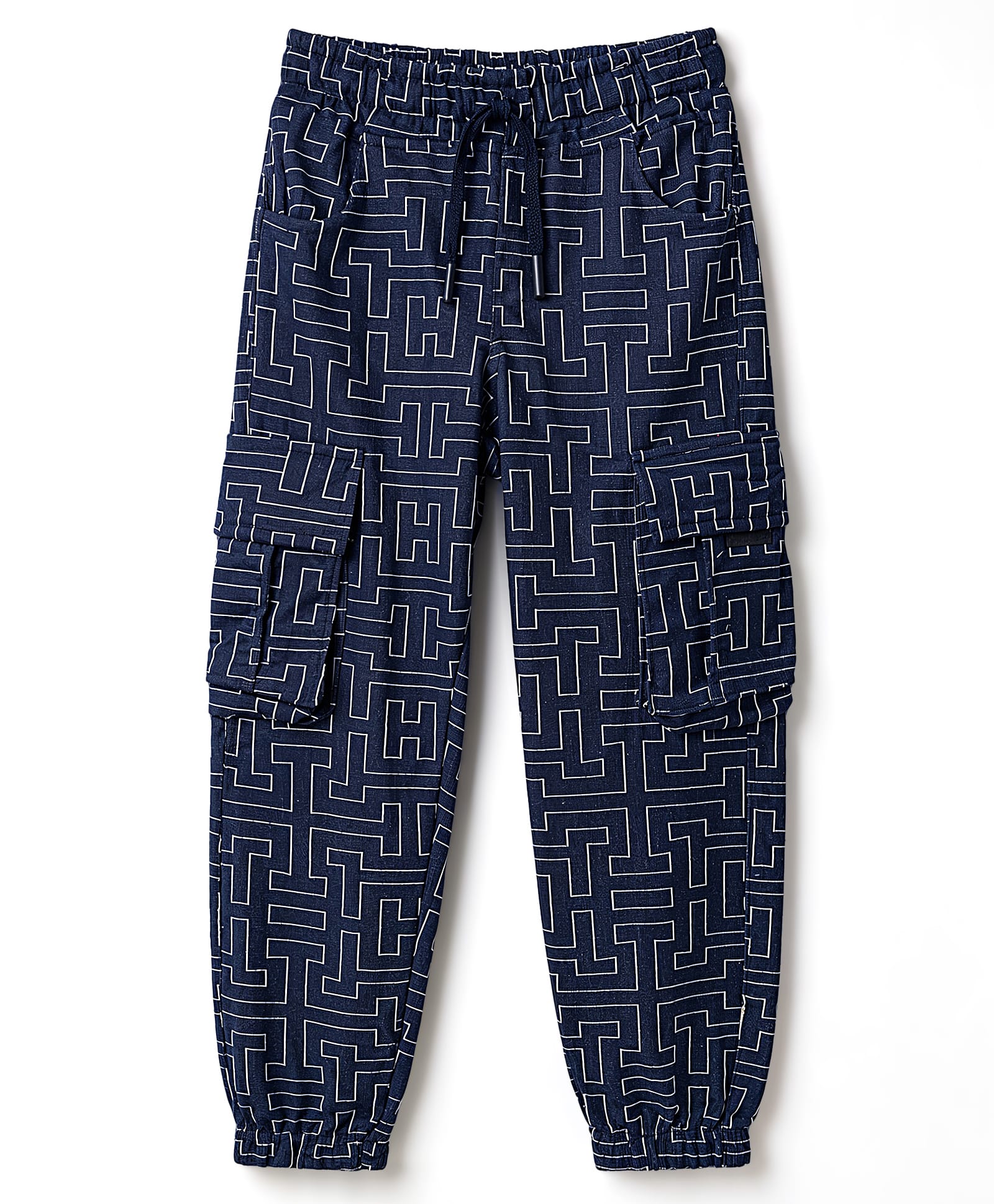 Olio Kids Single Jersey Knit Full Length Printed Lounge Pant - Navy-picture-17