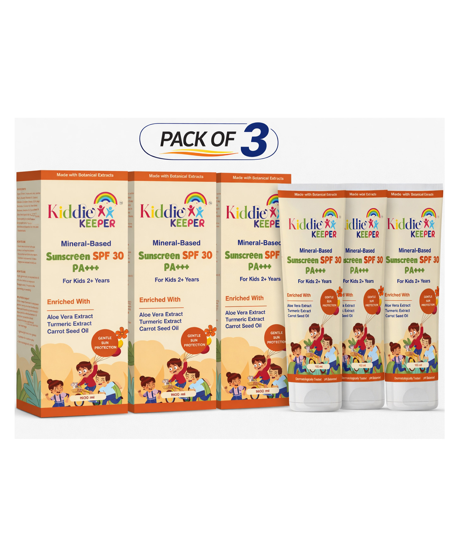 Kiddie Keeper Mineral-Based Sunscreen SPF 30 PA+++ for Kids Aged 2+ Years | Gentle UV Protection with Botanical Extracts | No White Cast | Lightweight Formula - 300 ml-image-24