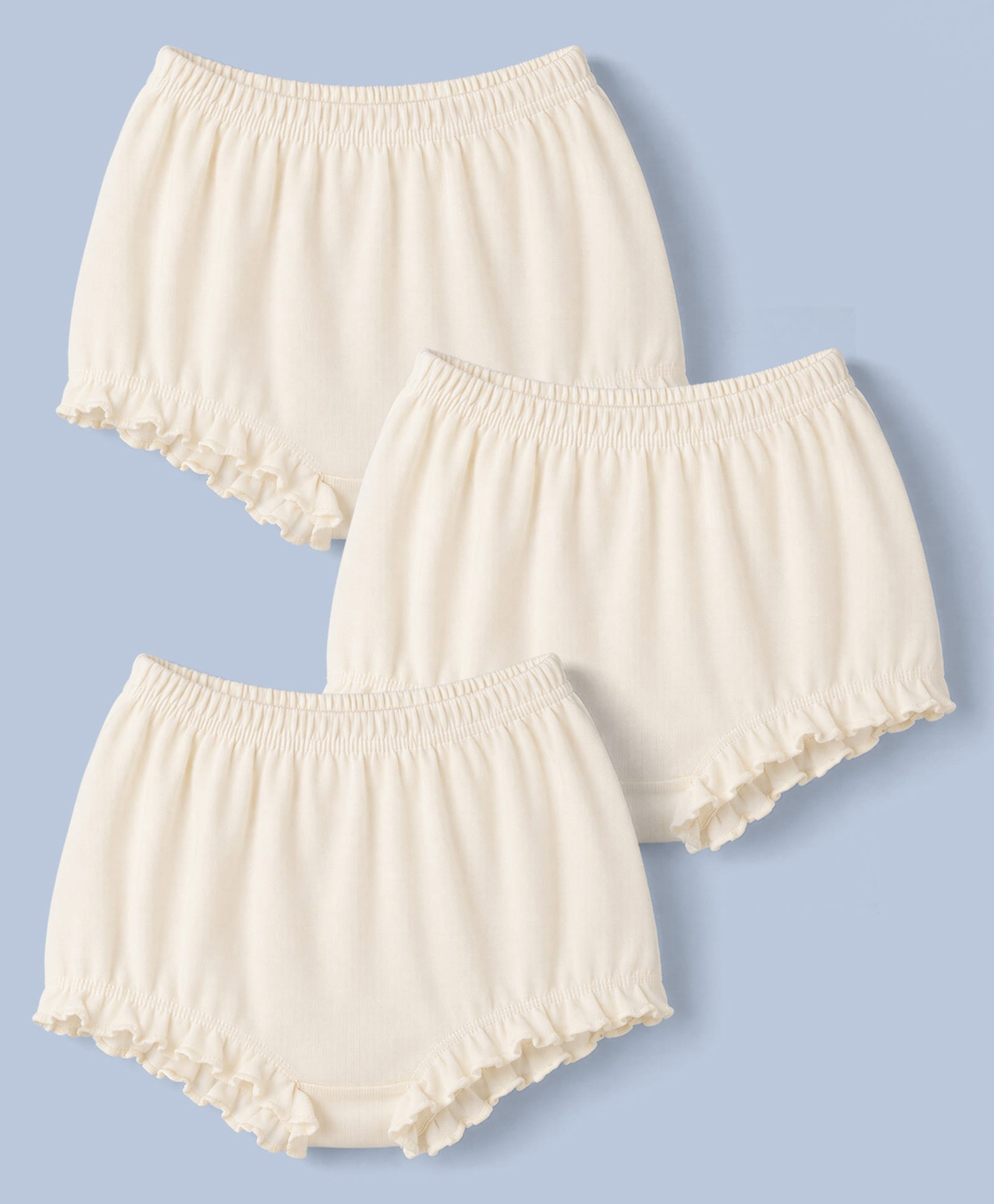 Babyhug 100% Cotton Single Jersey Knit Solid Colour Antibacterial Bloomer Pack of 3 - Cream-image-25