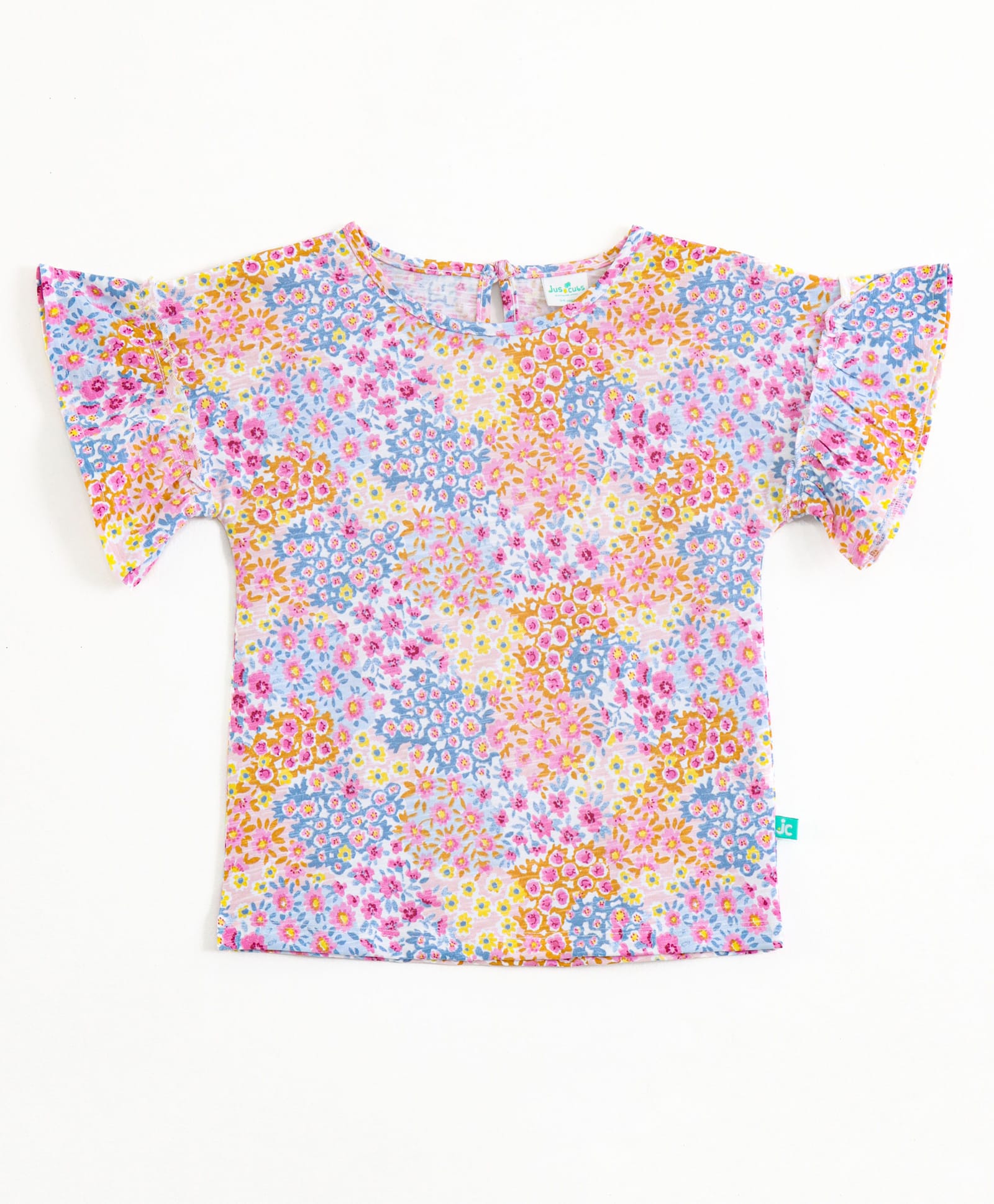 JusCubs Cotton Knit Half Sleeves Floral Printed Top - Multi Colour-picture-28
