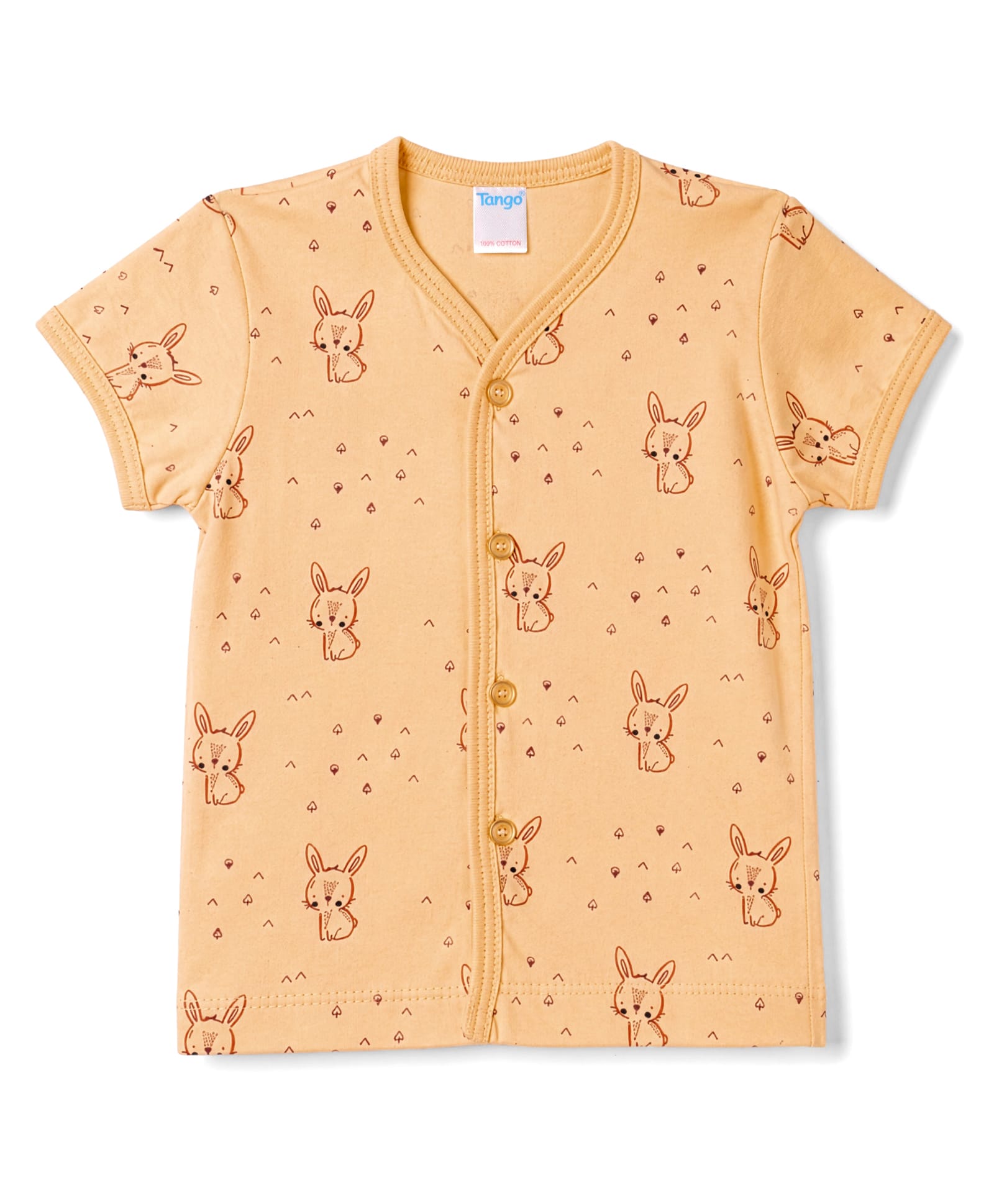 Tango Single Jersey Knit Half Sleeves Jhabla With Bunny Print - Yellow-picture-15