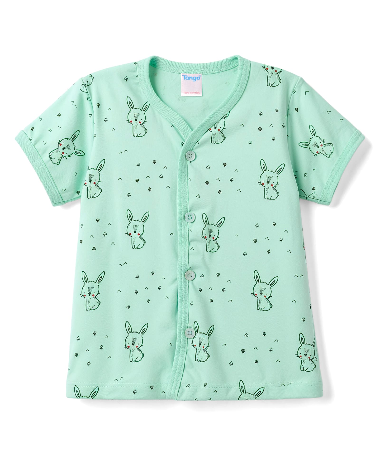 Tango Single Jersey Knit Half Sleeves Jhabla With Bunny Print - Light Green-picture-31
