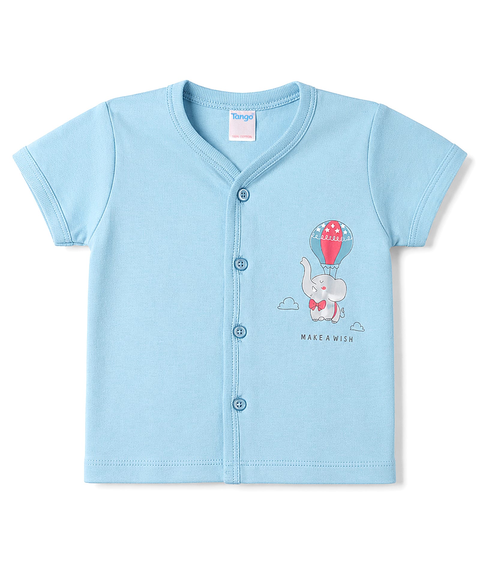 Tango Single Jersey Knit Half Sleeves Jhabla With Elephant Print - Blue-picture-21