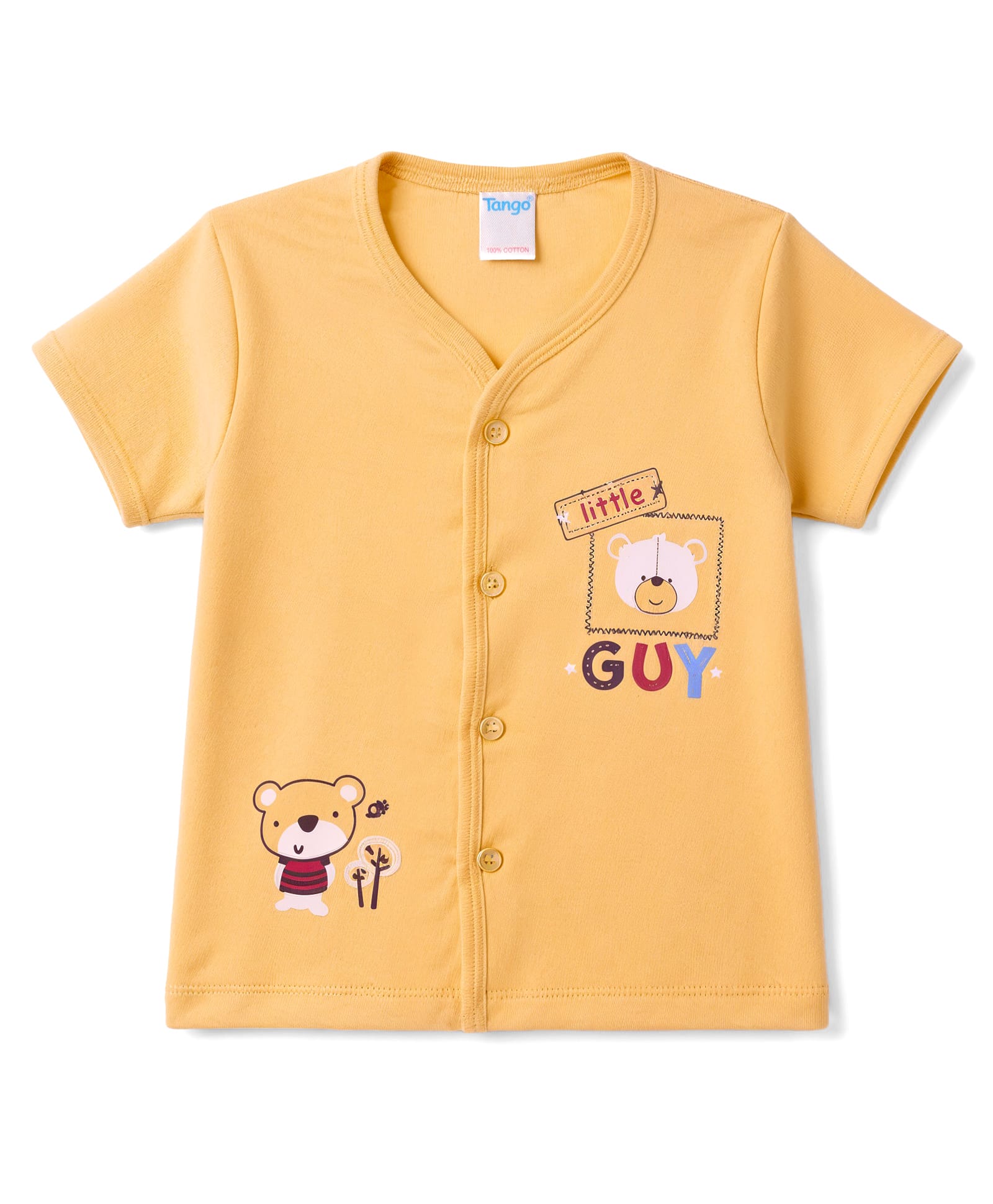 Tango Single Jersey Knit Half Sleeves Jhabla With Elephant Print - Yellow-picture-35