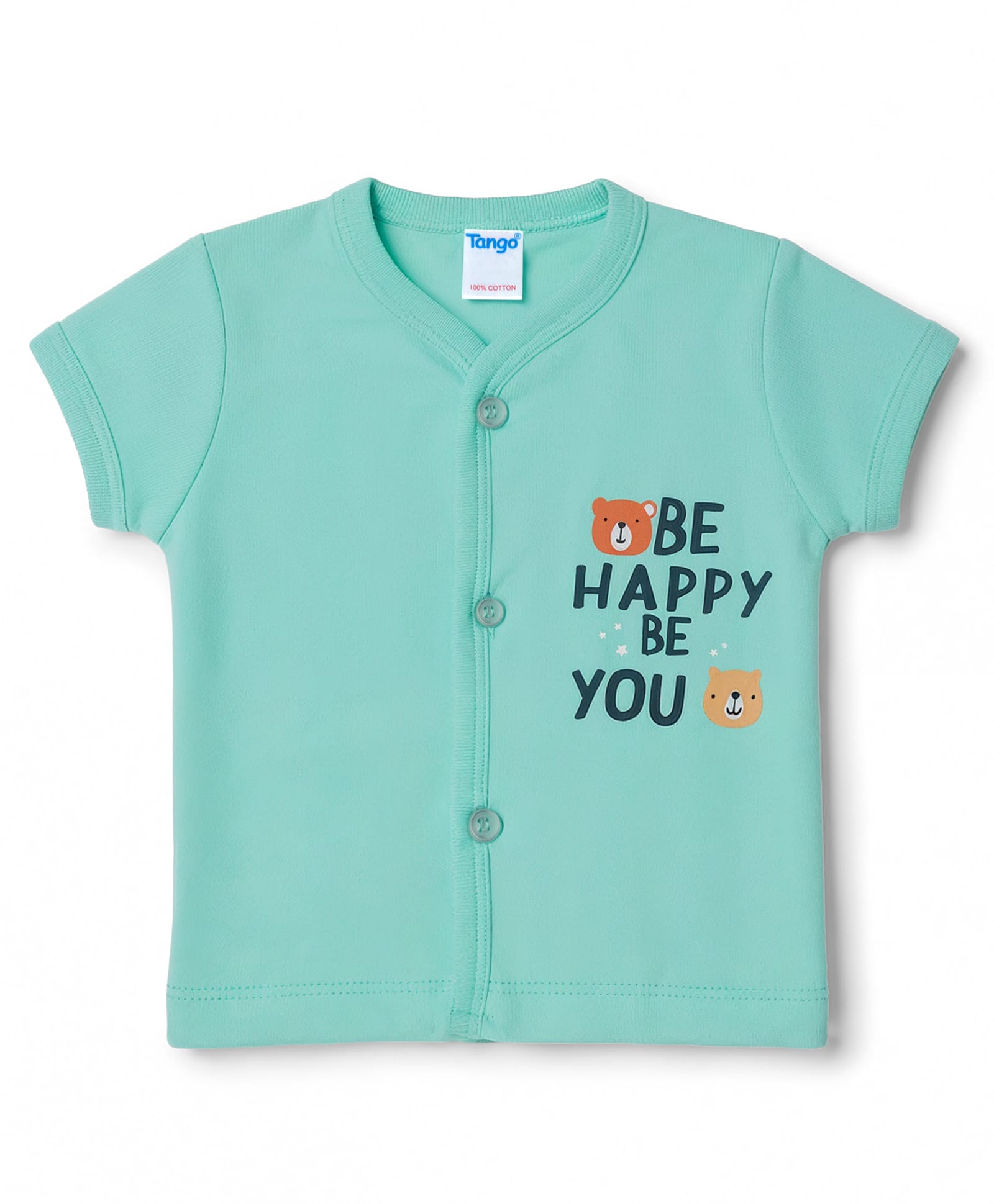 Tango Single Jersey Knit Half Sleeves Jhabla With Bear Print - Sea Green-picture-19