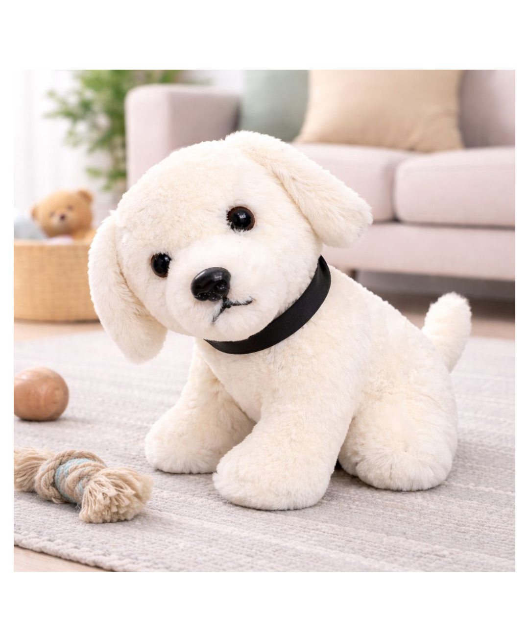 DearJoy 25 cm Sitting Dog Soft Toy - White 1.0 PIECE-picture-18