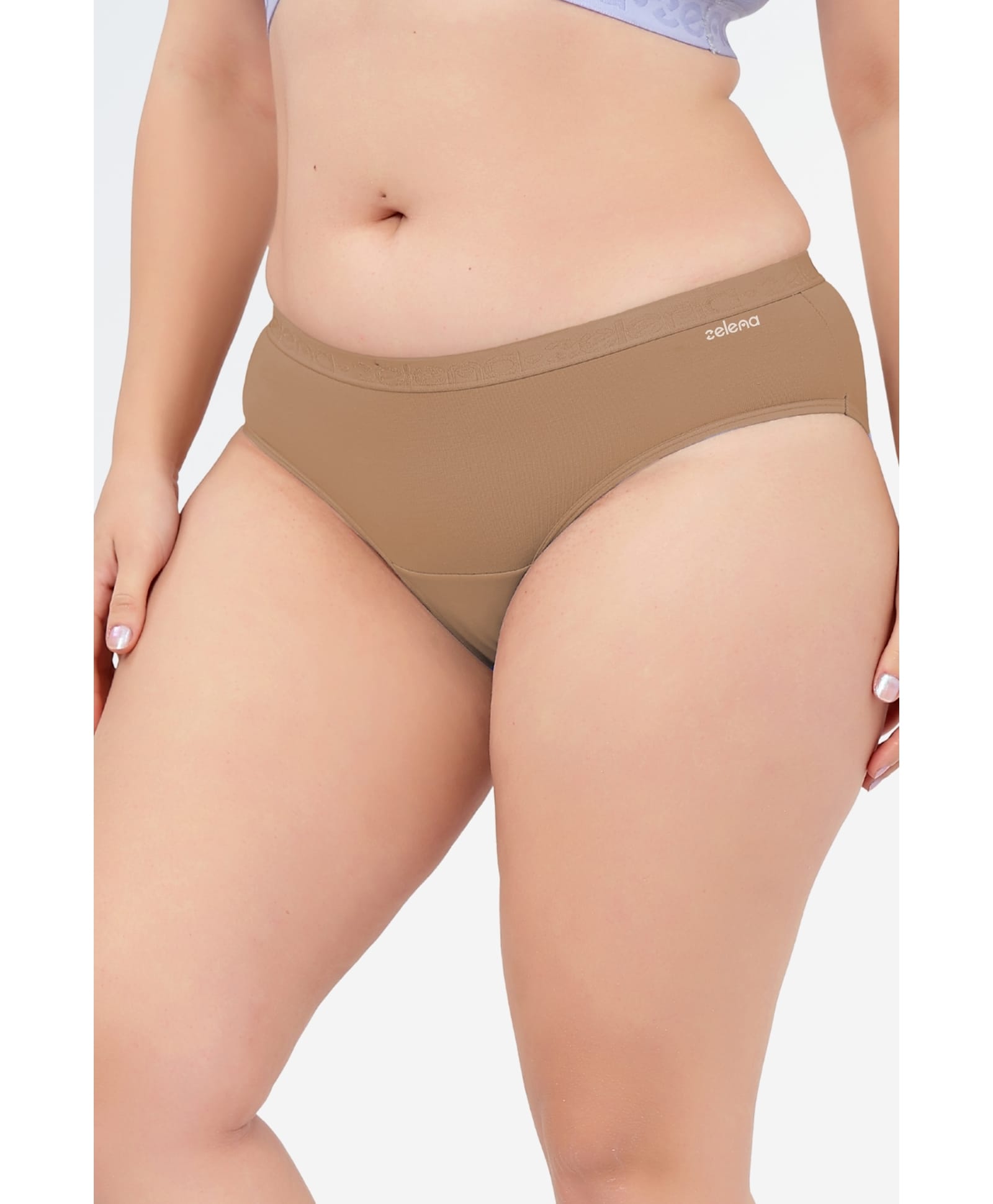Zelena 92% Cotton 8% Lycra Knit Solid Maternity Mid Rise Hipster Panty - Light Skin-picture-23