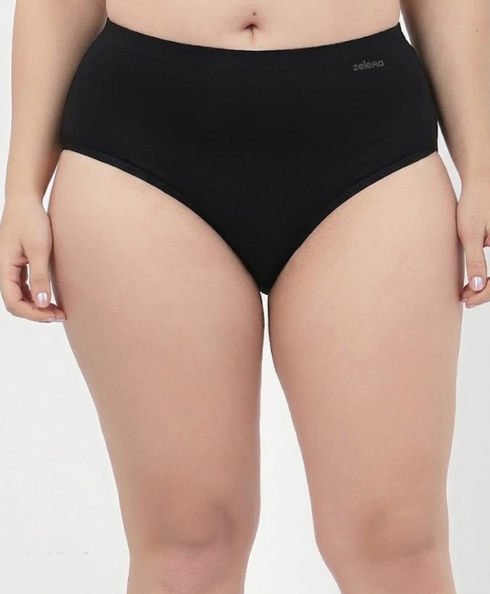 Zelena 92% Cotton 8% Lycra Knit Solid Maternity Hipster Panty - Black-picture-19