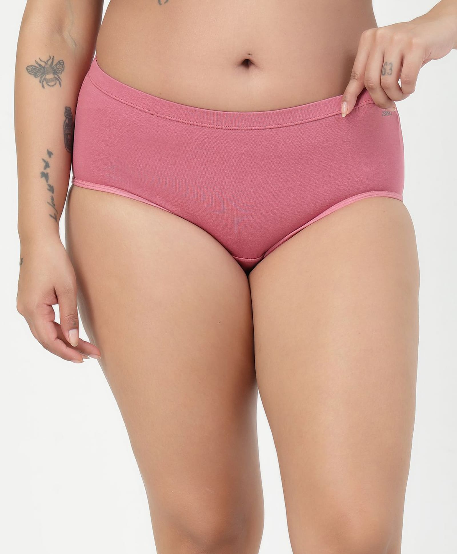 Zelena 92% Cotton 8% Lycra Knit Solid Maternity Hipster Panty - Blush-picture-20