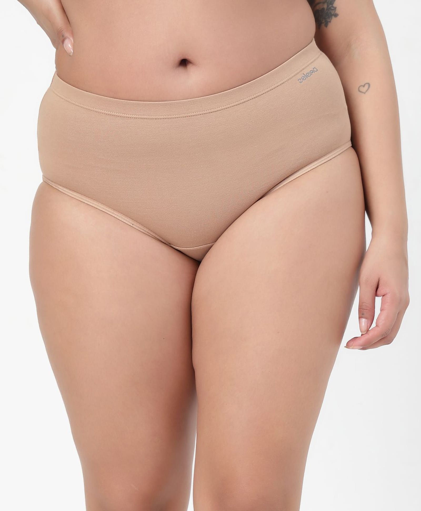 Zelena 92% Cotton 8% Lycra Knit Solid Maternity Hipster Panty - Light Skin-picture-34