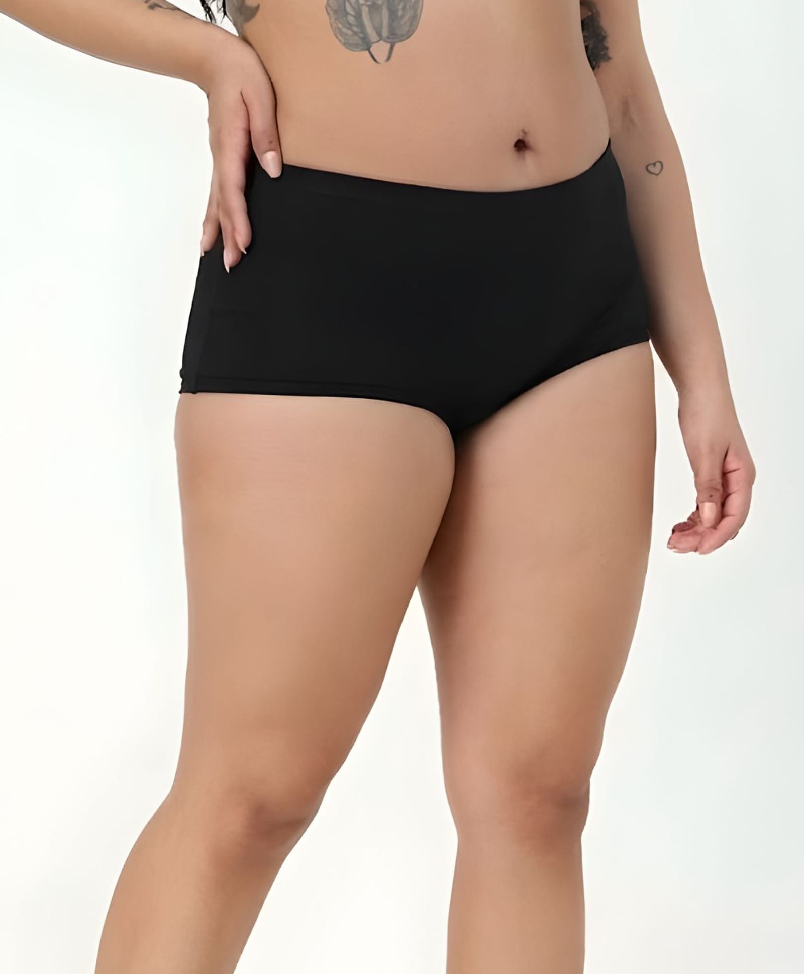 Zelena 92% Cotton 8% Lycra Knit Solid Maternity Boyshorts Panty - Black-picture-16