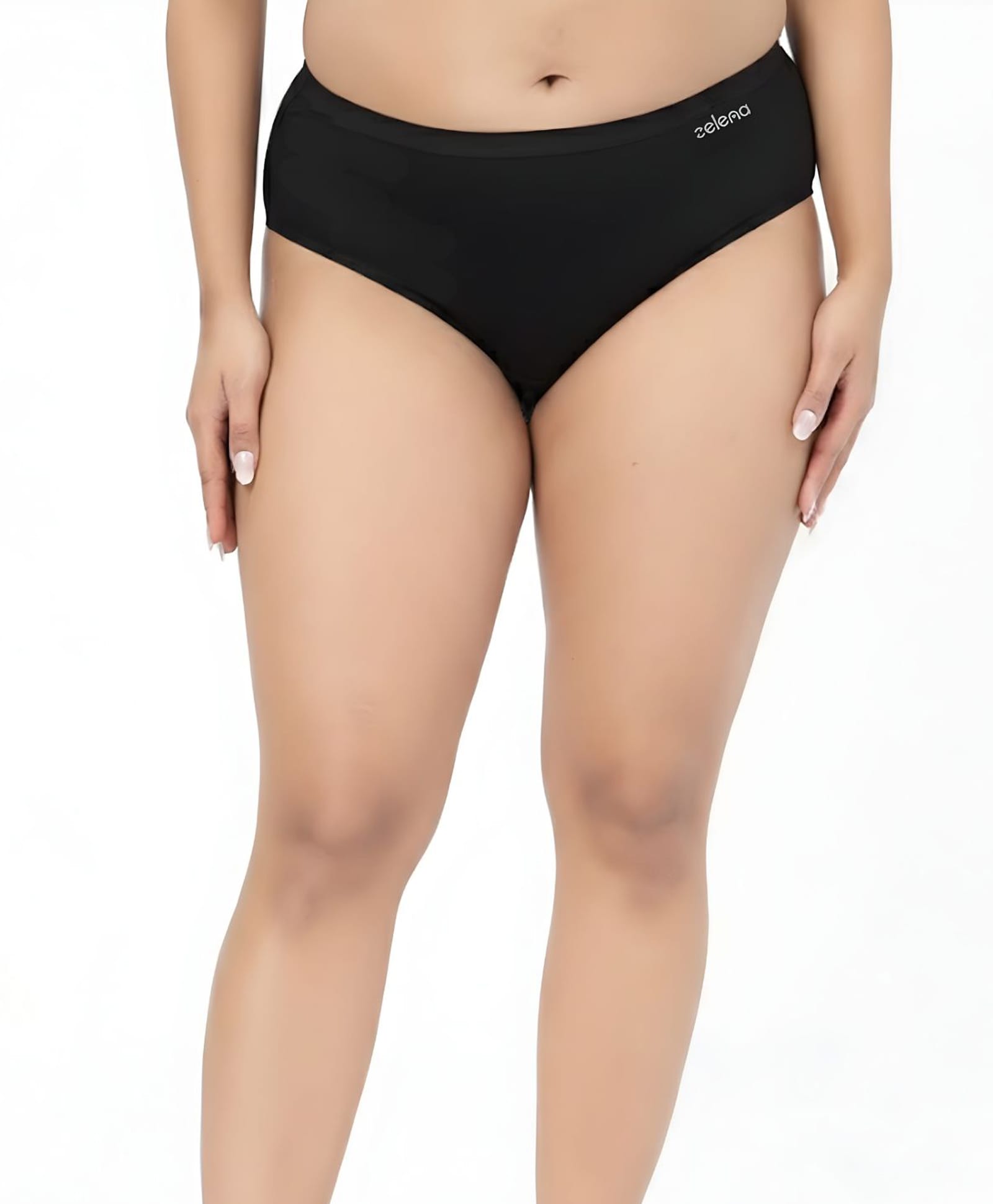Zelena 92% Cotton 8% Lycra Knit Solid Hipster Panty - Black-picture-15