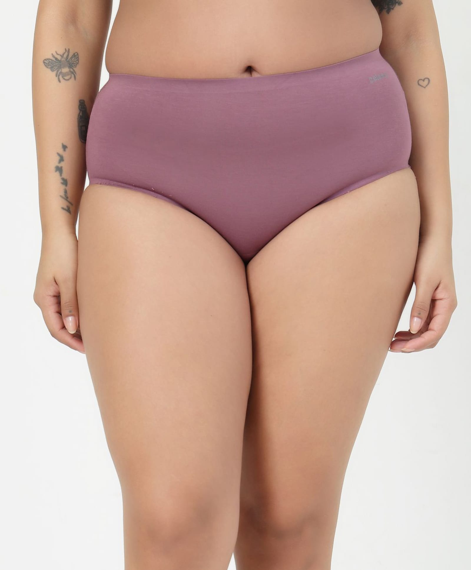 Zelena 92% Modal 8% Lycra Knit Solid Hipster Maternity Panty - Onion-image-6