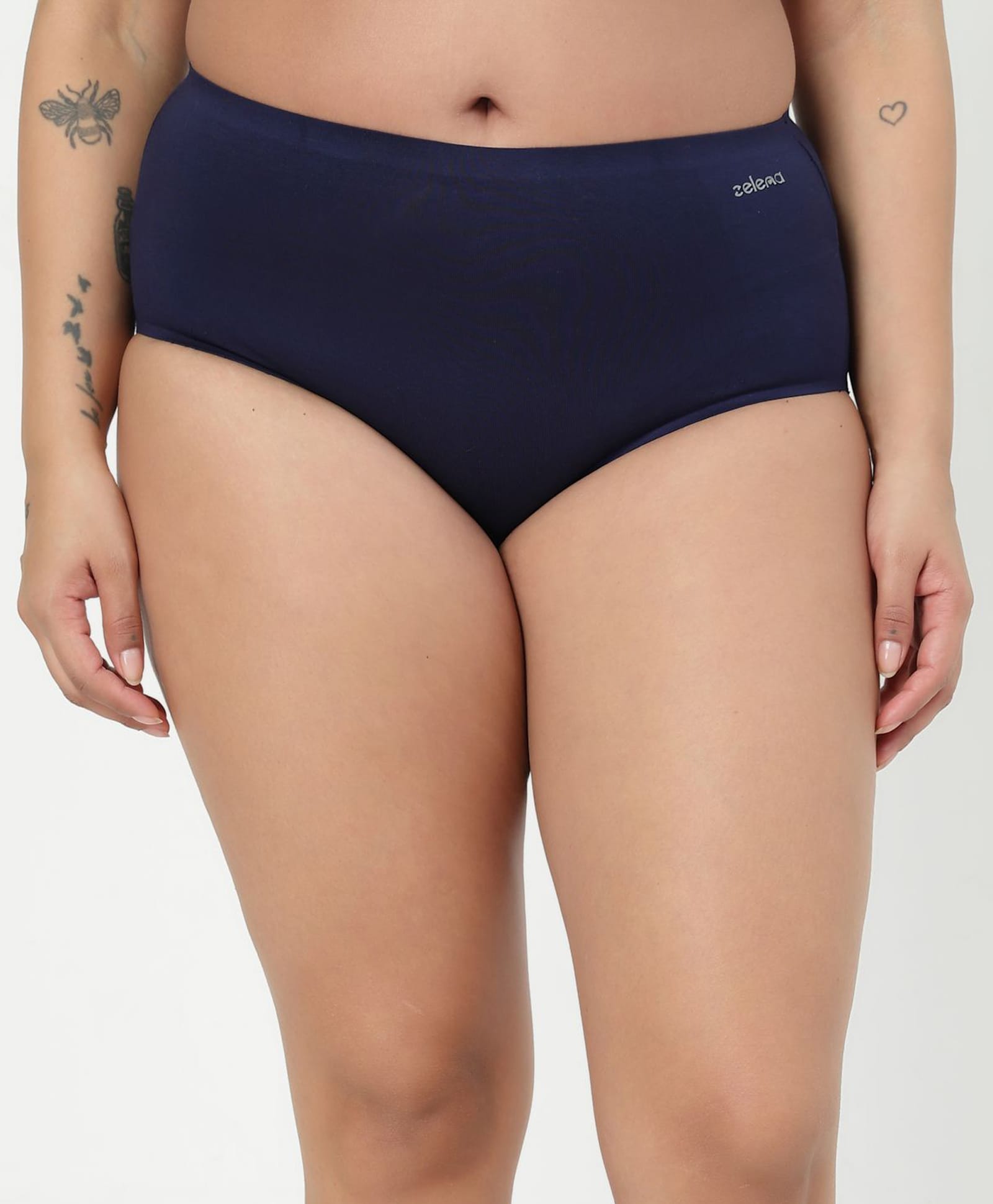 Zelena 92% Modal 8% Lycra Knit Solid Hipster Maternity Panty - Navy-image-40