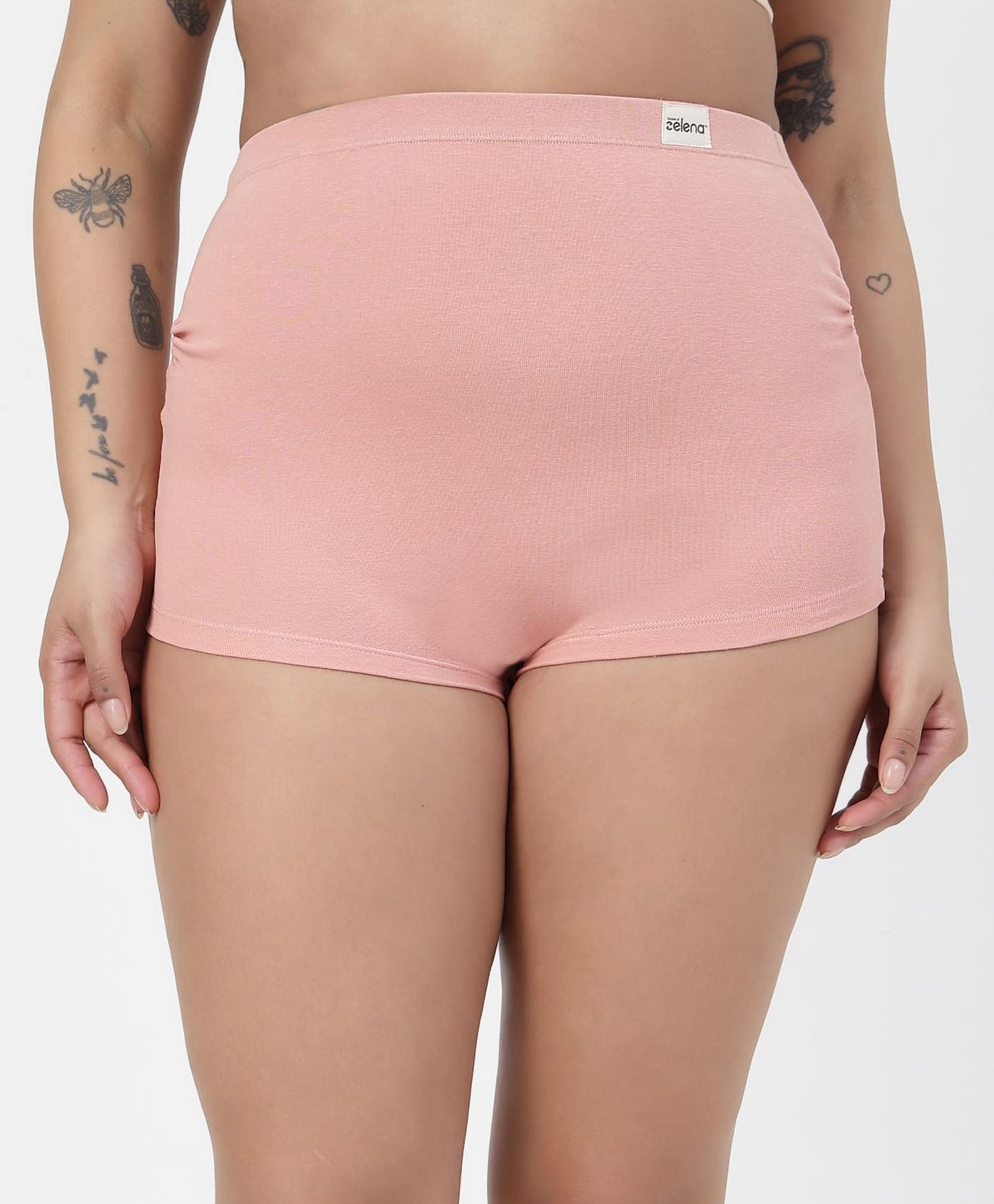 Zelena 93% Cotton 7% Spandex Knit Solid Over The Belly Maternity Panty - Rose Gold-picture-22