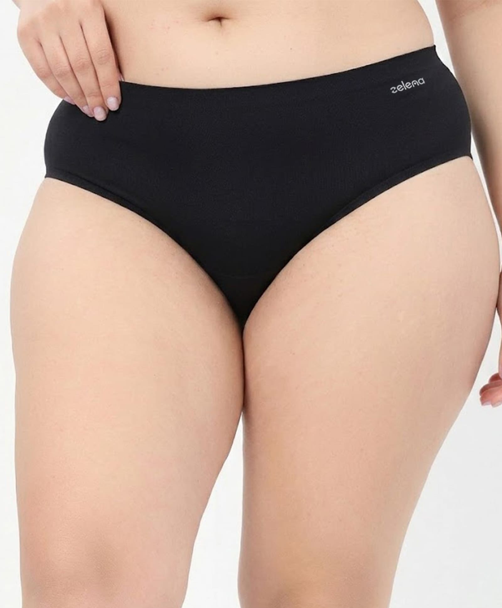 Zelena 92% Cotton 8% Lycra Knit Solid Hipster Maternity Panty - Black-picture-20