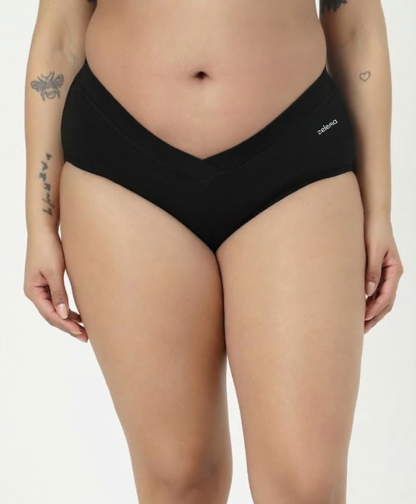 Zelena 92% Cotton 8% Lycra Knit Solid Maternity Panty - Black-picture-14