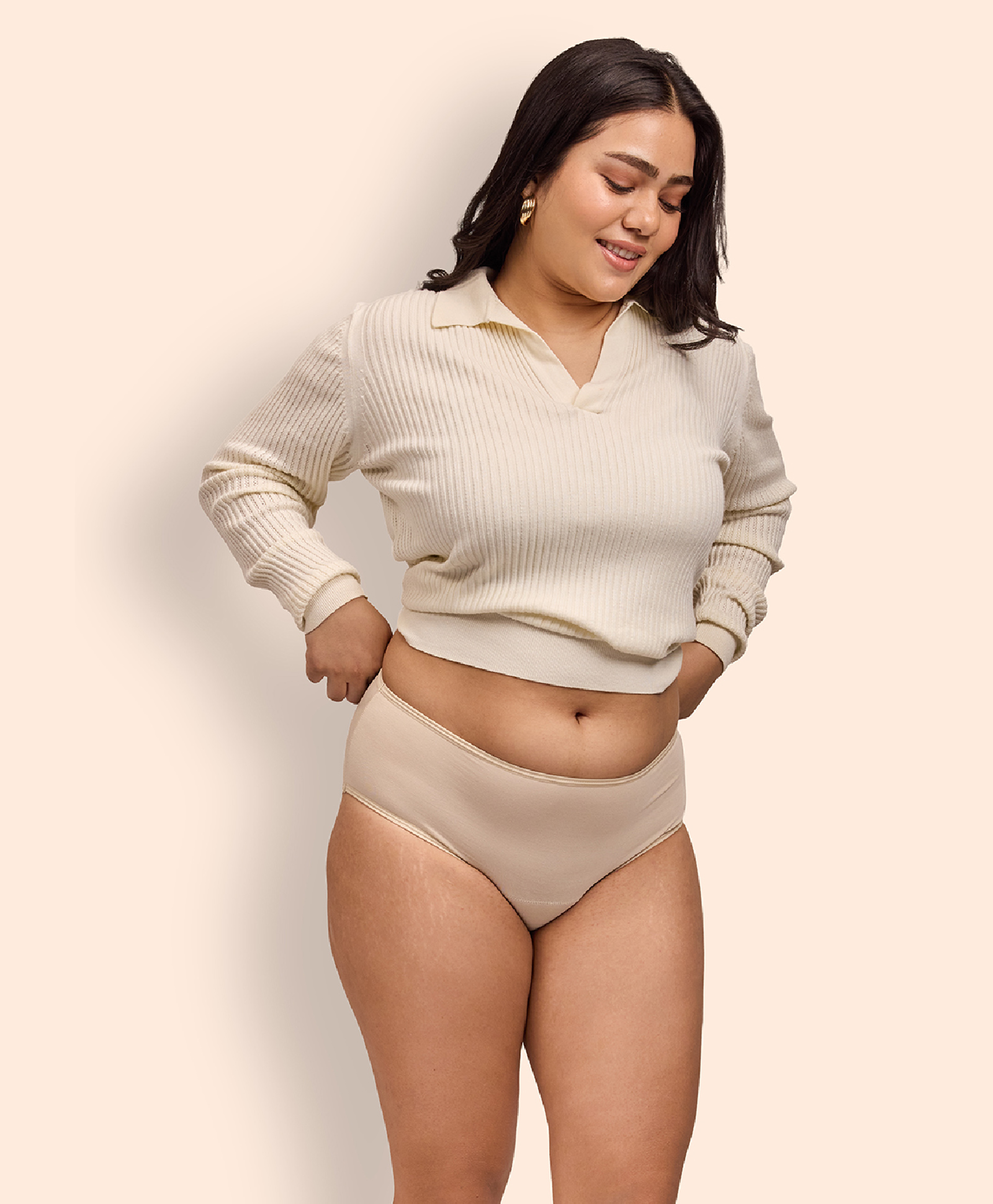 Nushu Bamboo Solid Hip Hugger Leak Proof & Reusable Period Panty For Super Heavy Flow - Nude-picture-26