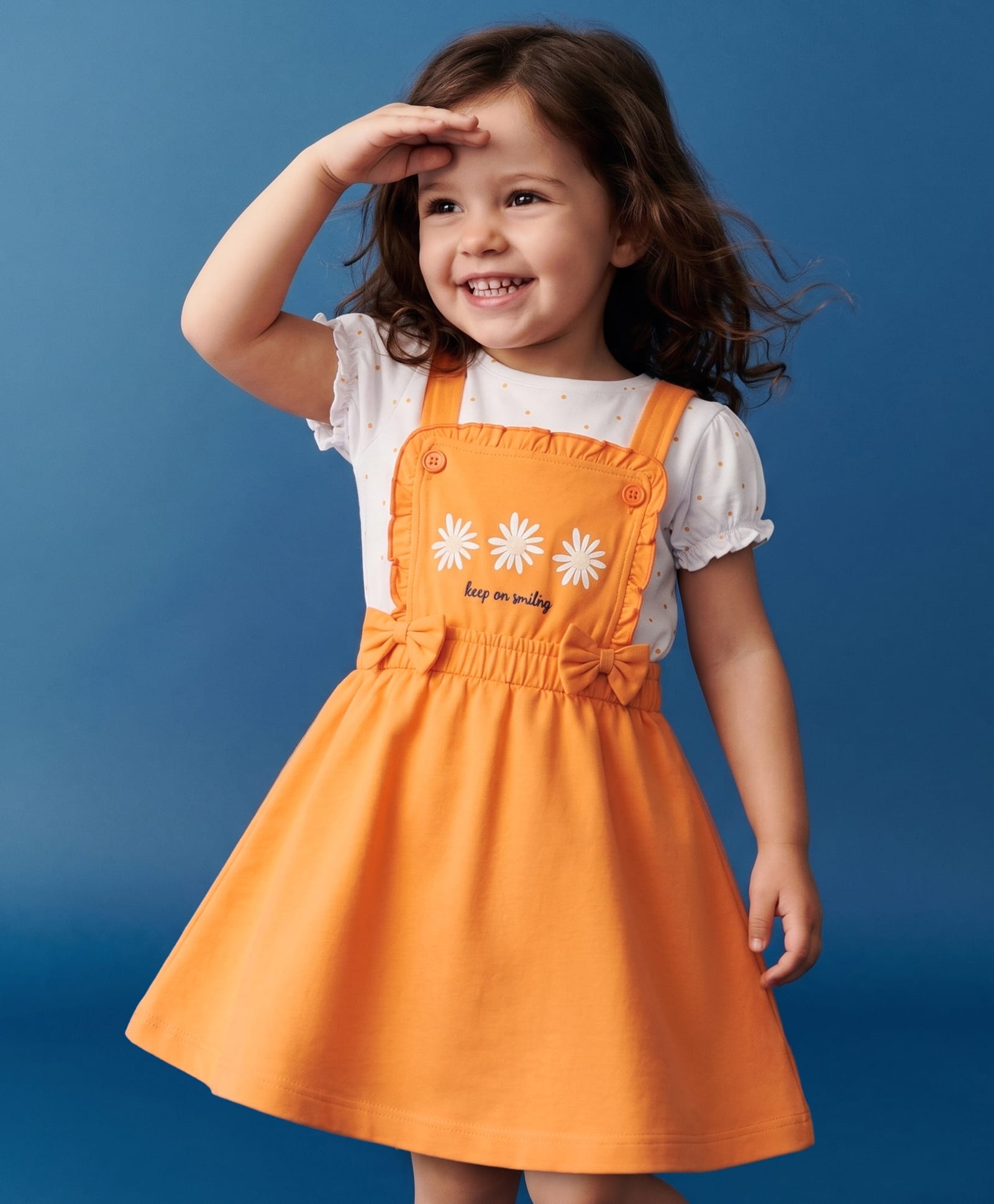 Babyhug Cotton Knit Frocks With Inner Tee with Short Sleeves and Floral Print in Peach for 3-6 Months-image-26