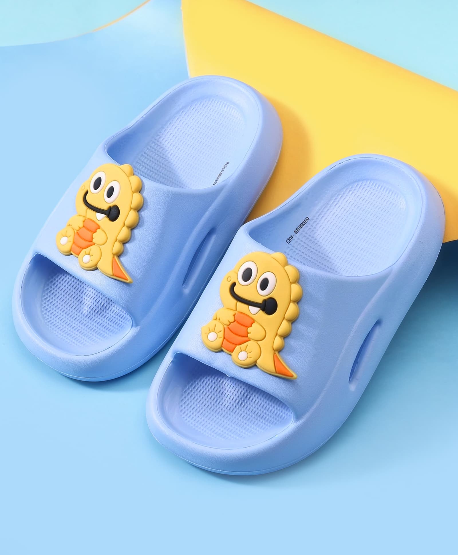 Babyoye Slip On Clogs with Dino Applique - Blue-picture-9