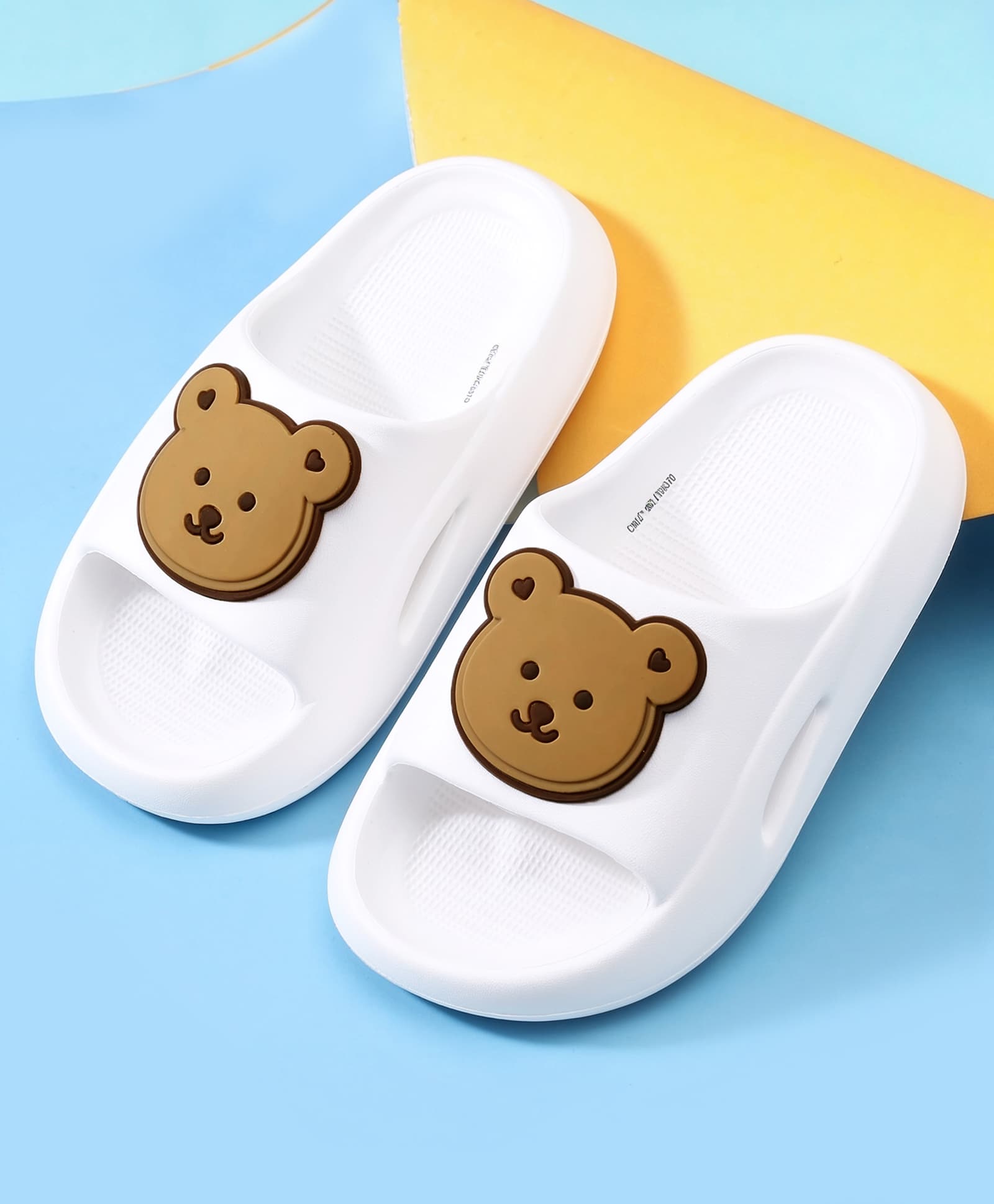 Babyoye Slip On Clogs with Teddy Bear Applique - Cream-image-42