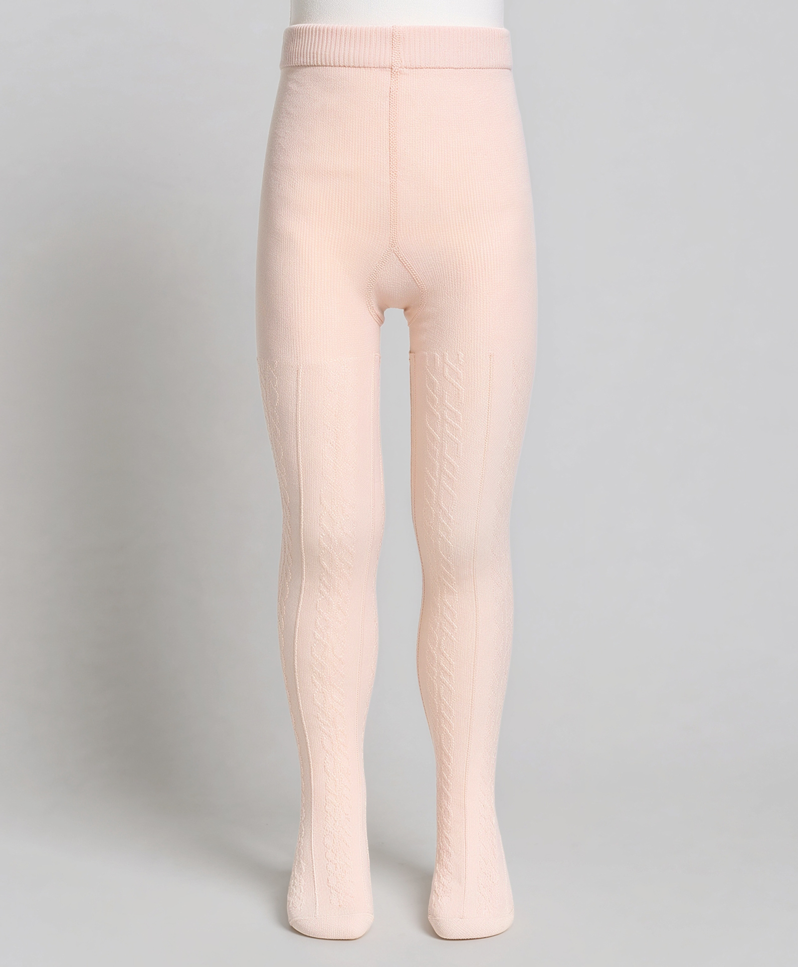 Mustang Cotton Knit Full Length Tights with Cable Knit Design - Pink-image-8
