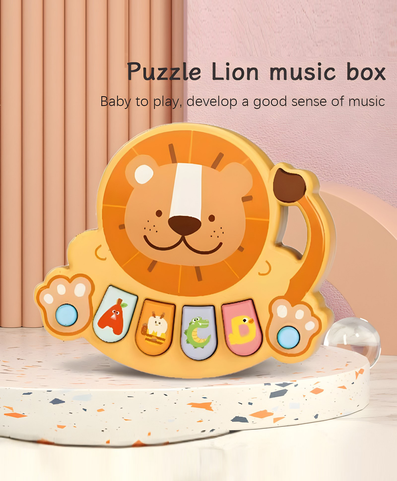 NEGOCIO Montessori-inspired baby piano toy cartoon musical instrument with lighting function educational game for children boys and girls making plastic- PACK OF 1- COLOR MAY VARY-image-42