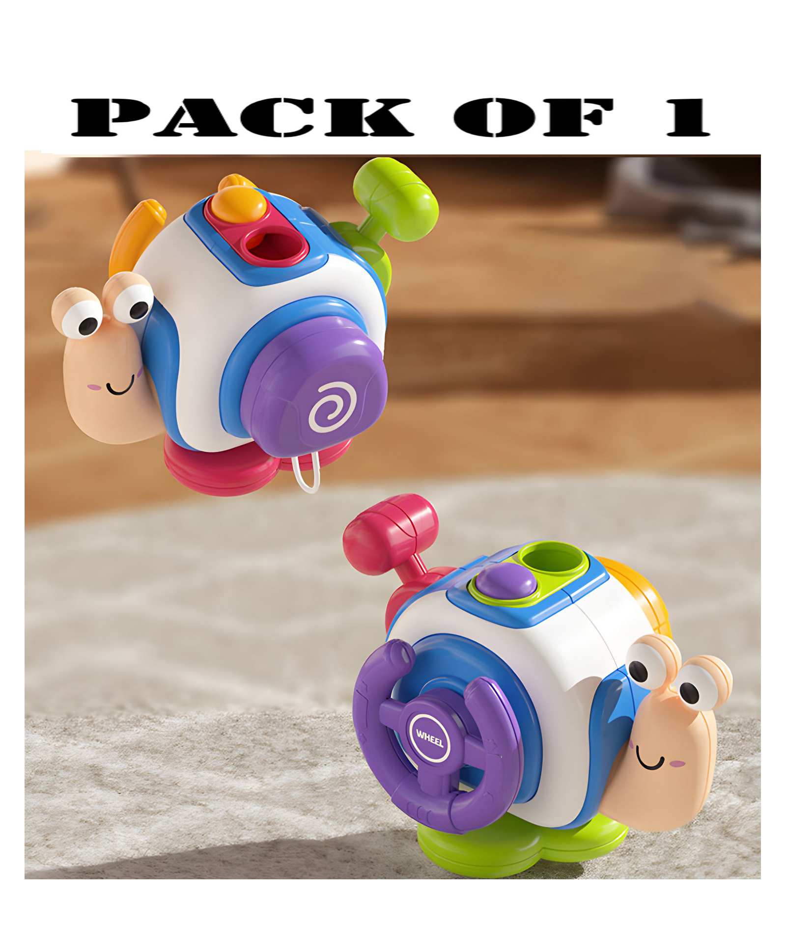 NEGOCIO Crawling Snail Baby Toy Multifunctional Busy Ball Montessori Toy Learning Puzzle Cube Educational Plastic Snail Toy- PACK OF 1 - COLOR MAY VARY-image-43