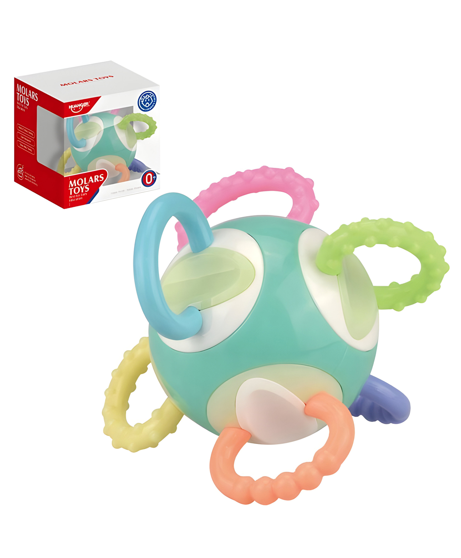 NEGOCIO Solid Color Six Sided Twisting Teether Ball High Quality New Educational Toy Pack of 1 - Color May Vary-picture-26