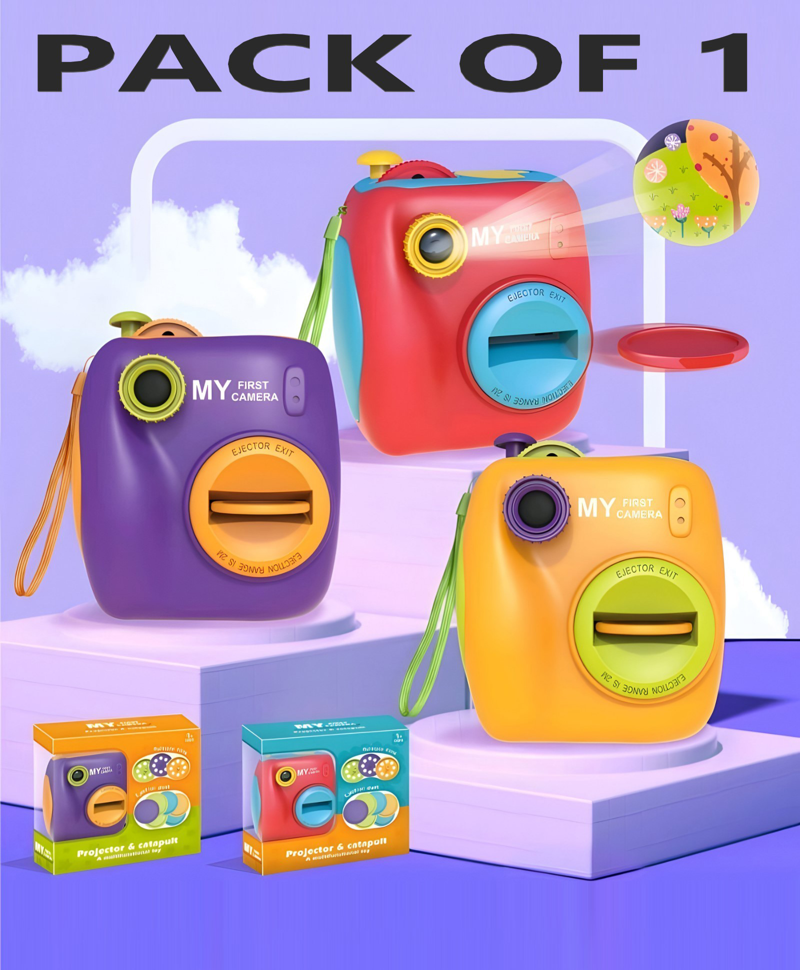 NEGOCIO Multifunctional Mini Electric Camera Toy for Children, Photo Projector, Learning and Educational Gift- PACK OF 1 - COLOR MAY VARY-image-2