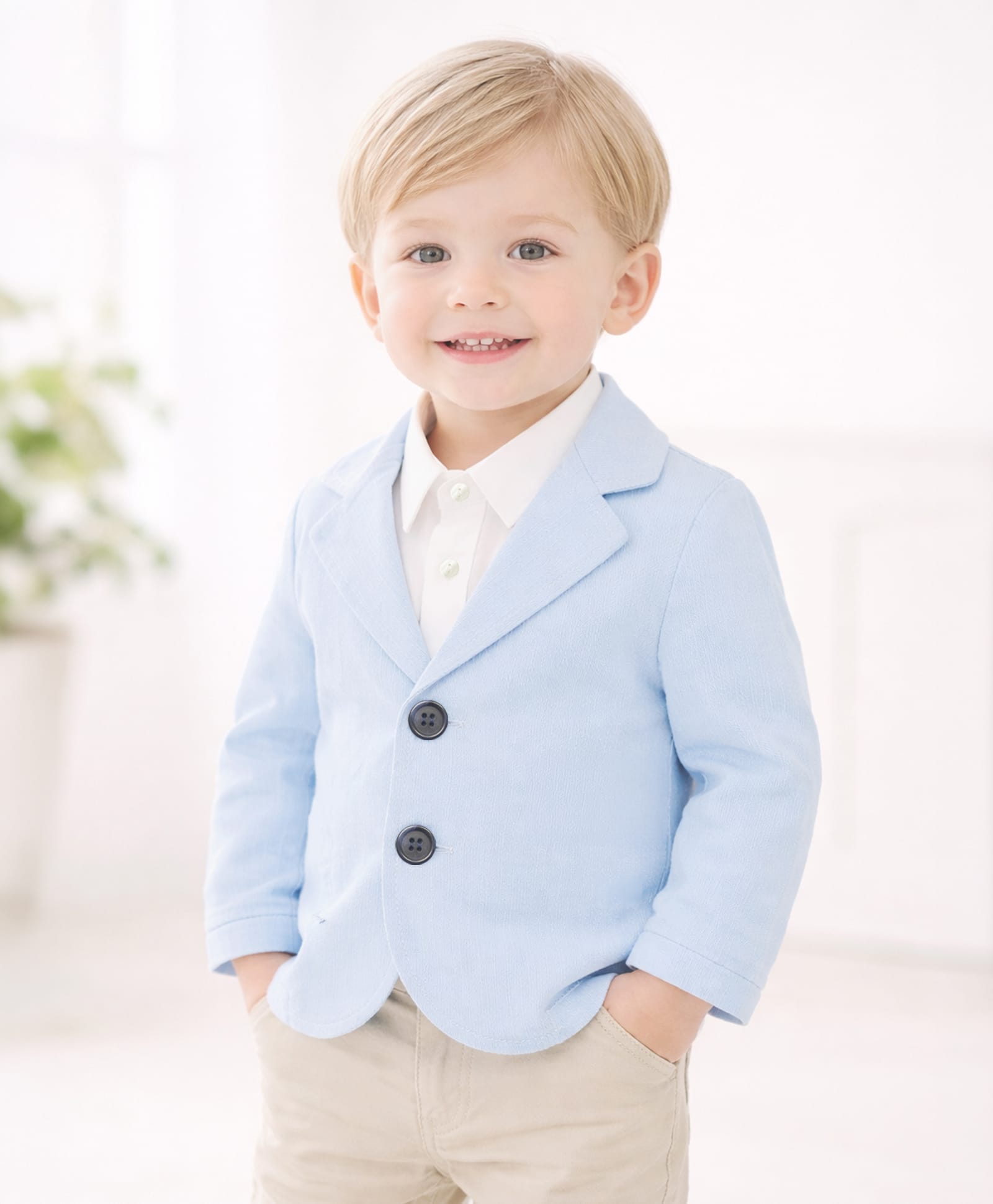 Mi Arcus 100% Cotton Woven Full Sleeves Solid Shirt & Blazer Set - Blue-image-21