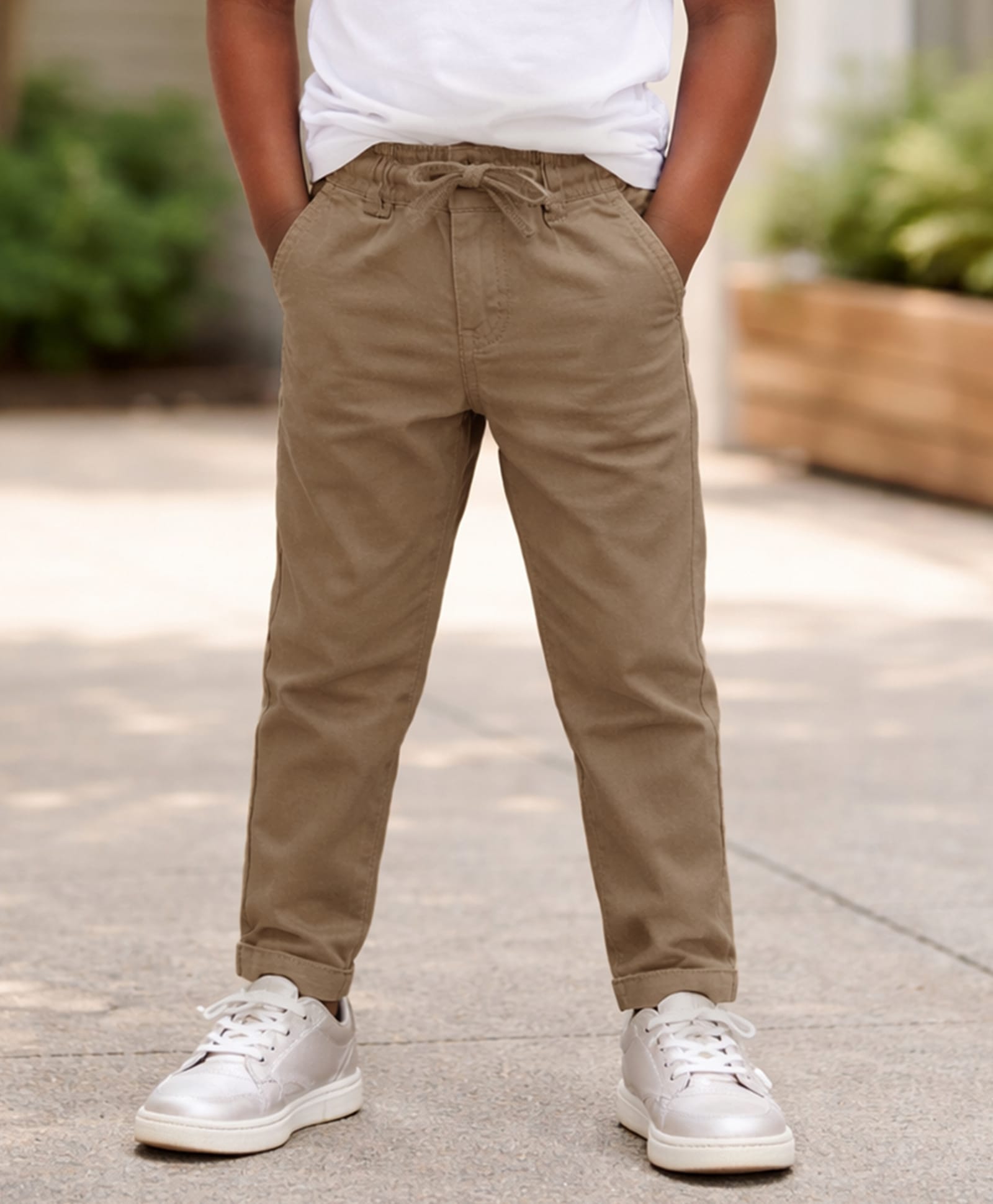 Mi Arcus Cotton Elastane Woven Solid Trouser - Brown-picture-17
