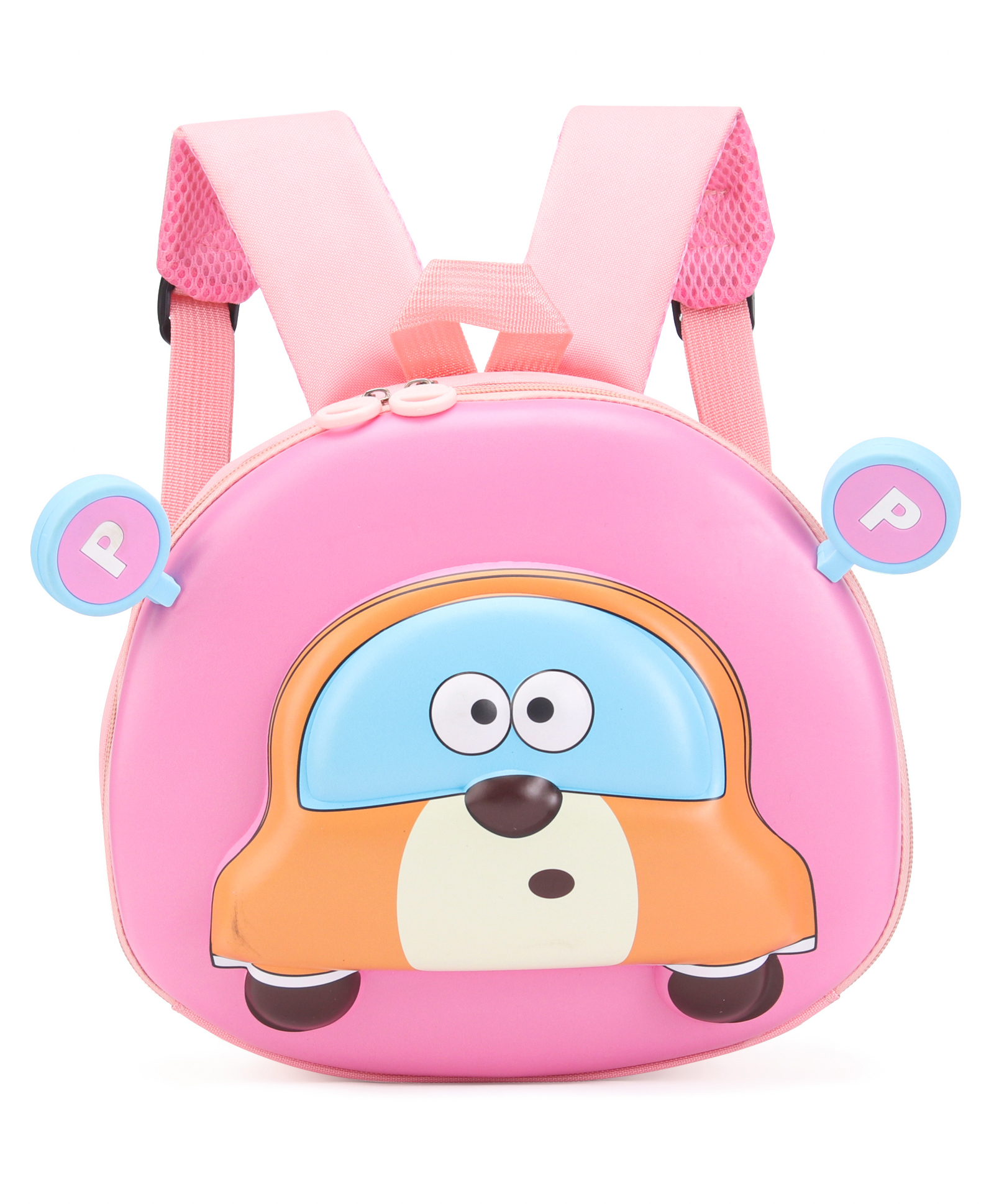 KIDLINGSS 11 Inches Car Design 3D Hard Case Backpack - Light Pink-image-17