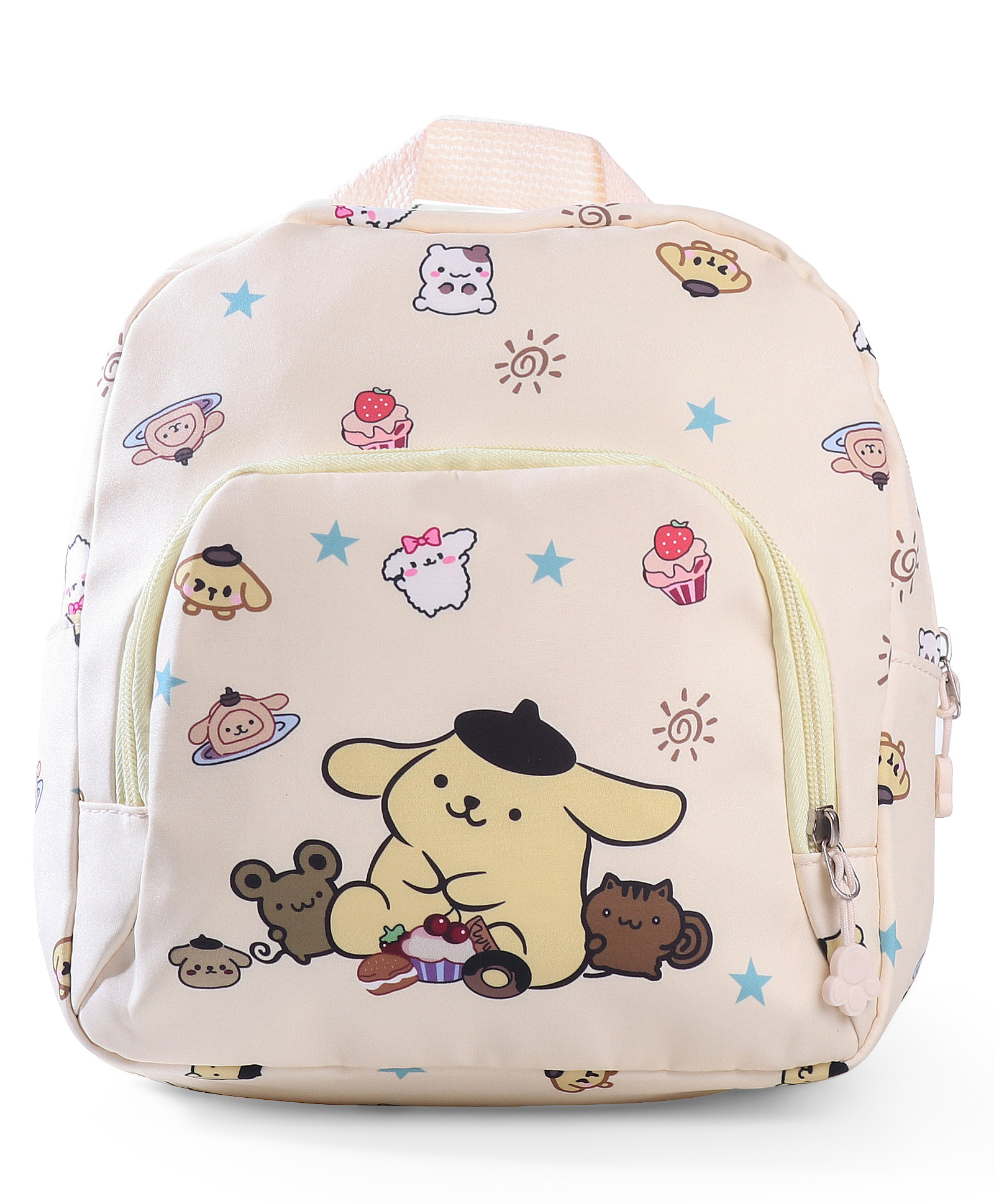 KIDLINGSS 11 inches Cartoon Printed Backpack - Beige-image-3