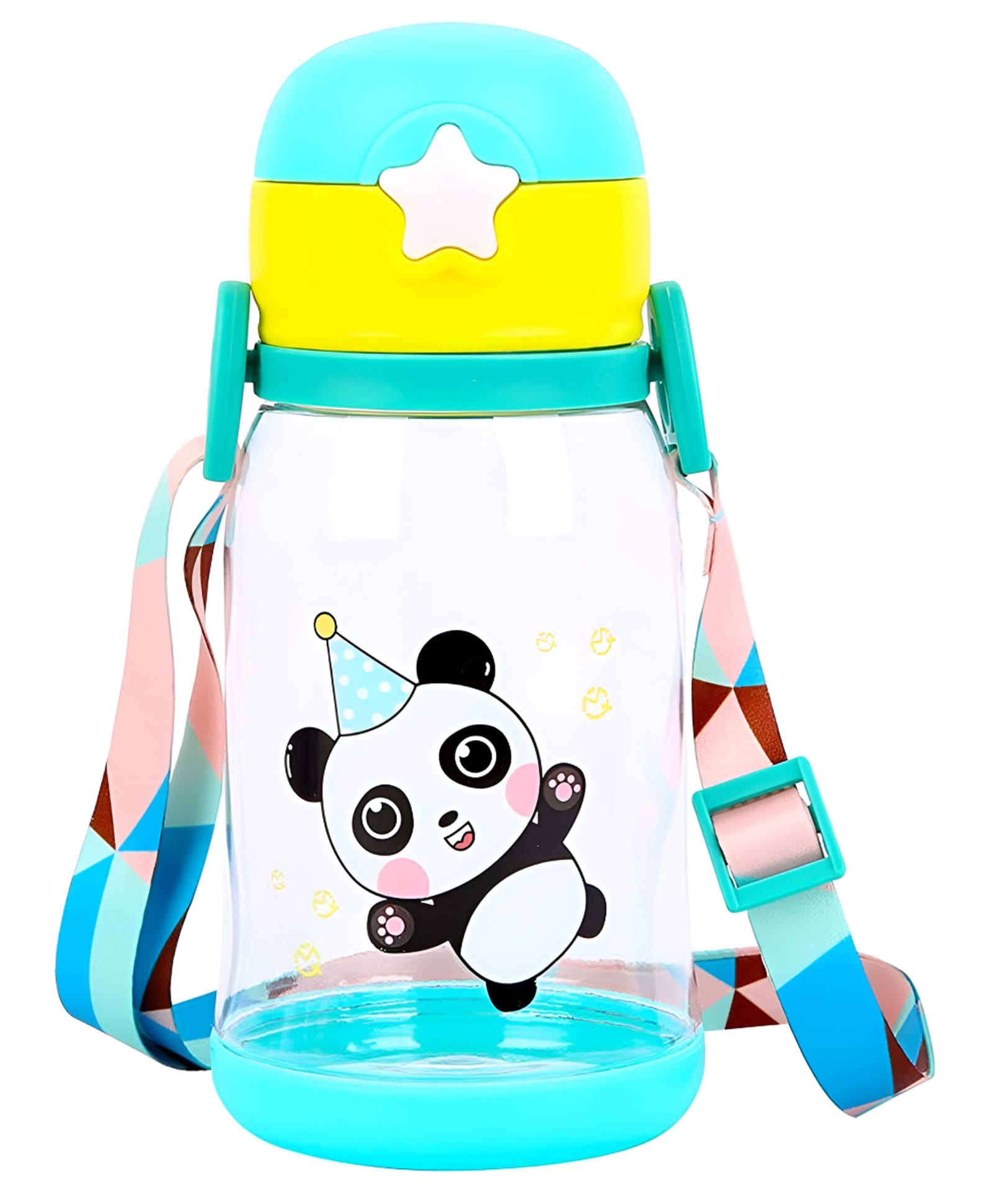 SCHOOLISH BPA-Free Baby Sipper Bottle with Straw & Strap | Leakproof 400ml Training Cup for Toddlers & Kids | Cute Panda Print Anti-Choke Water Bottle for School & Travel - PACK OF 1 - COLOR MAY VARY-image-9