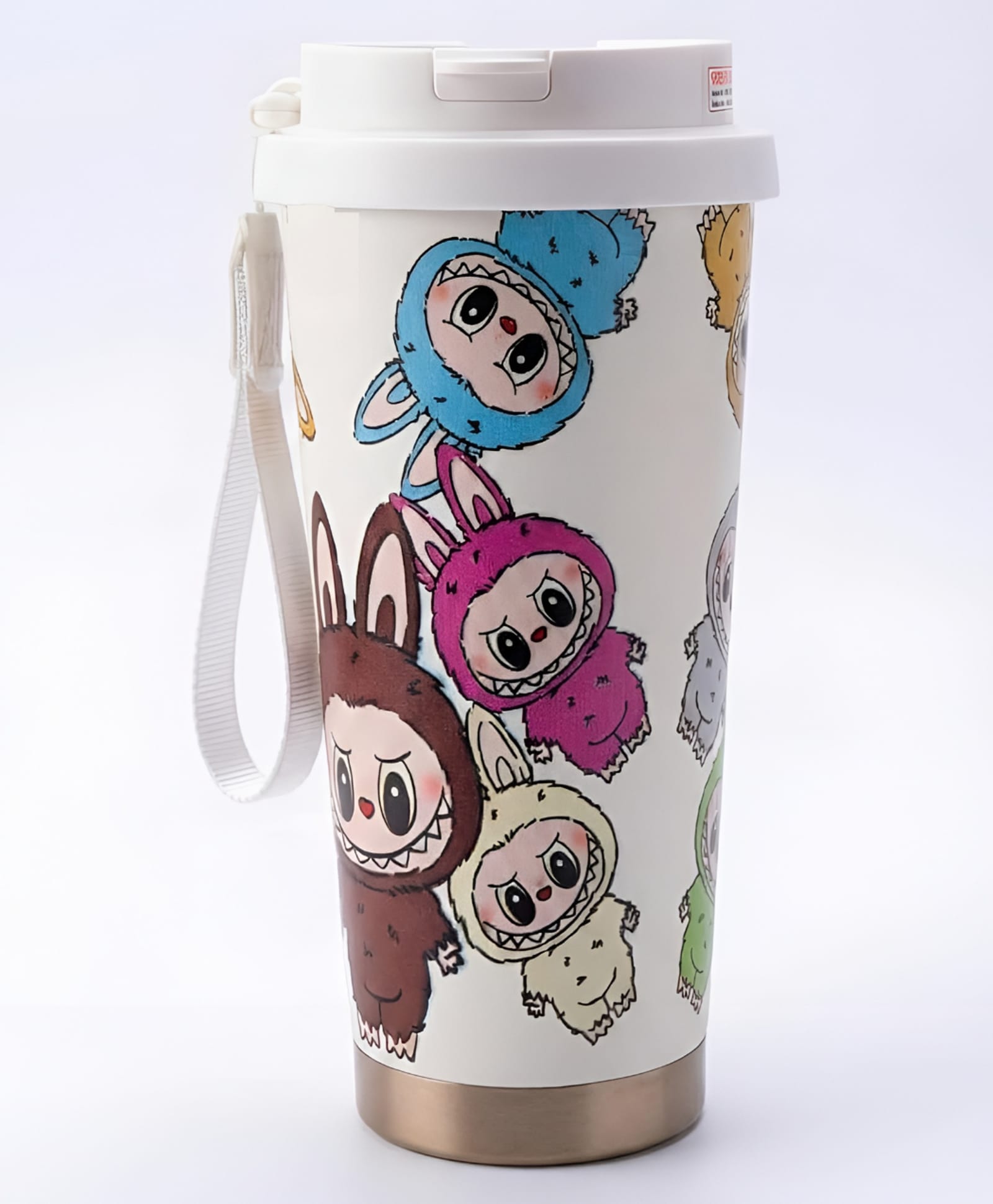 SCHOOLISH Cute Travel Mug with Strap - Insulated Stainless Steel Coffee Tumbler, Anime Water Bottle for Kids, Girls, & School - Portable Hot & Cold Sipper Cup - PACK OF 1 - COLOR MAY VARY-picture-37