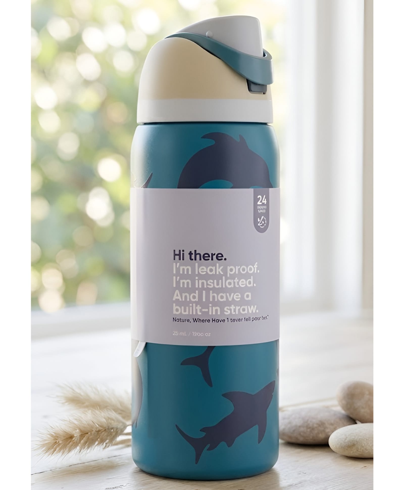 SCHOOLISH Color Drop Fin Frenzy Freesip Stainless Steel 710ml Water Bottle PACK OF 1 - COLOR MAY VARY-image-45