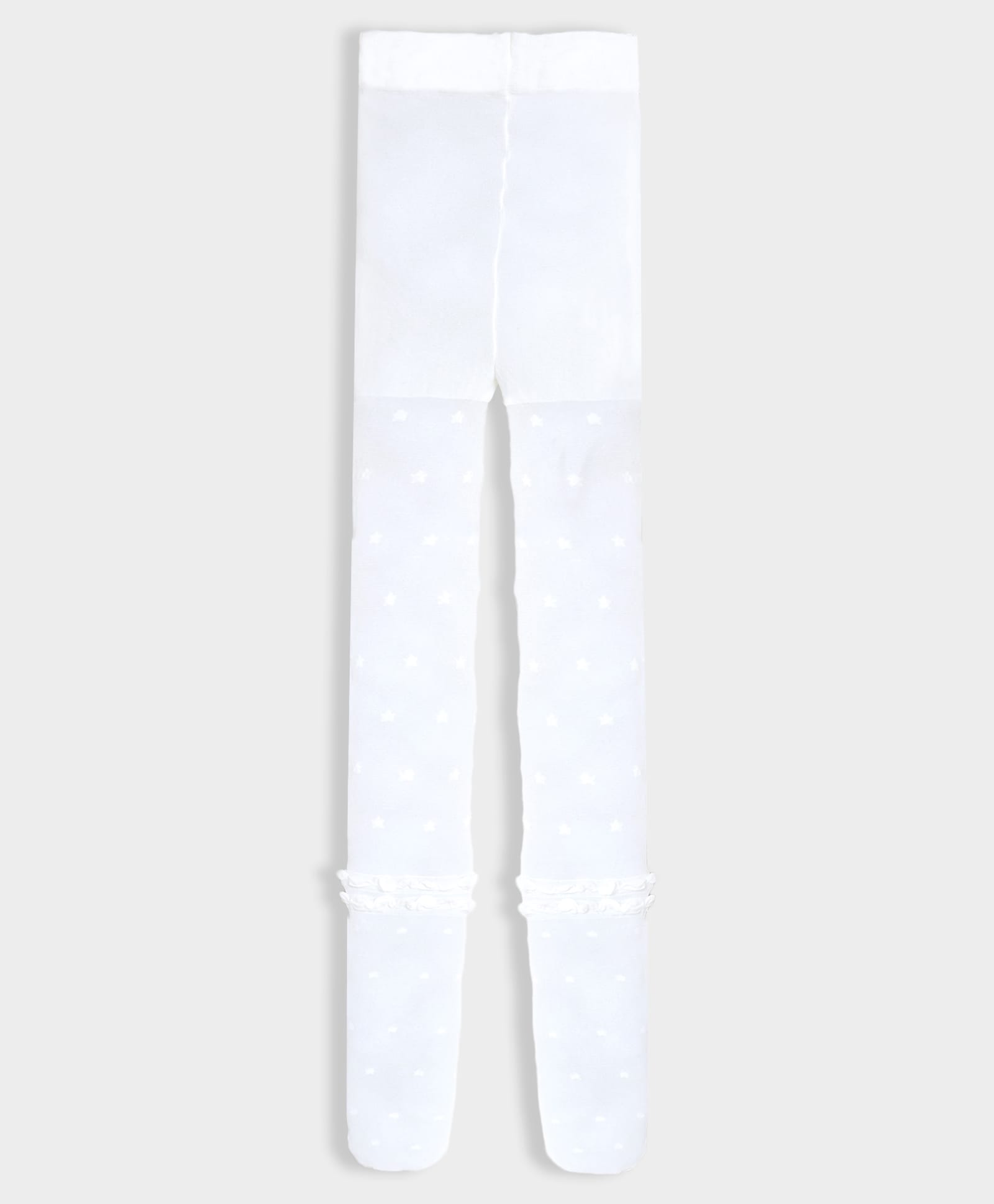 Mi Arcus Knit Polka Dots Printed Stockings - Off White-image-11
