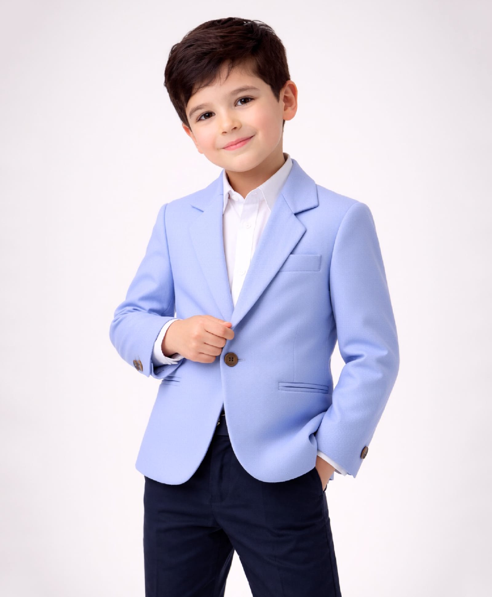 Rare Juniors Cotton Woven Full Sleeves Solid Blazer - Sky Blue-image-35