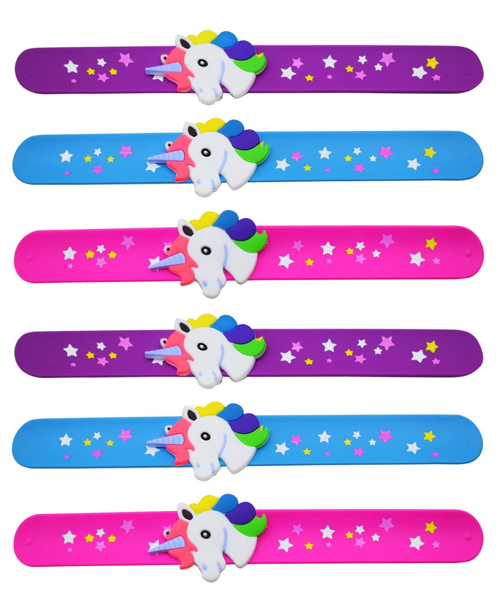 New Pinch Slap Bands Silicone Wristbands Party Supplies Kids Party Favors Decor Novelty Toy School Prize Gifts Children Goodie Bag Fillers Birthday Return Gifts (girls 6 Pcs) (Color & Design May Vary)-image-16