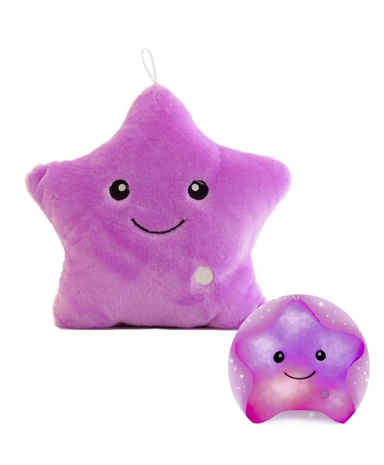 Happy Hues 43 cm Glowing Star LED Light-Up Plush Stuffed Toy, Soft Color-Changing Decorative Star for Kids Bedroom & Nursery, Battery Operated Night Light Toy -Purple-image-42