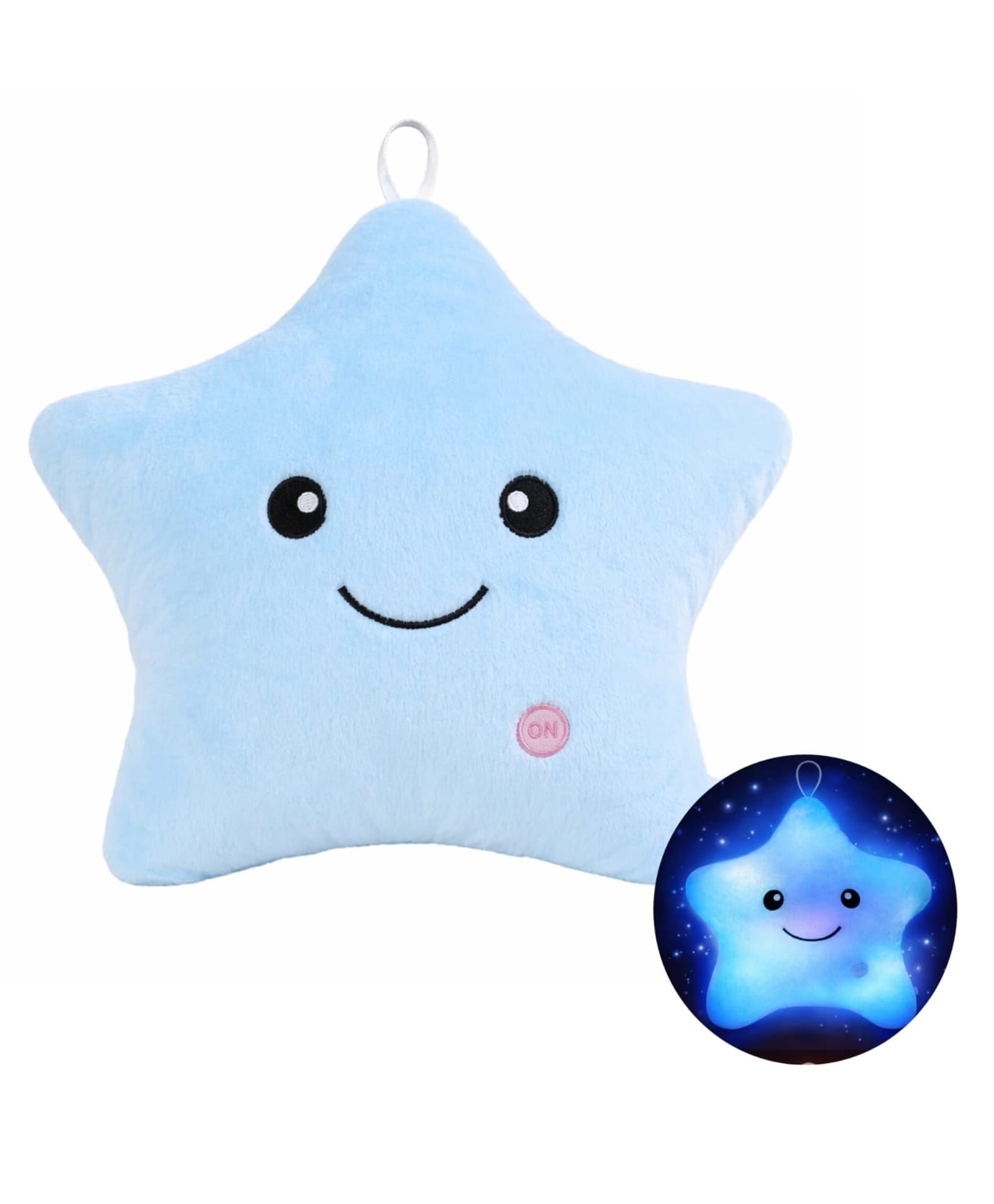 Happy Hues 43 cm Glowing Star LED Light-Up Plush Stuffed Toy, Soft Color-Changing Decorative Star for Kids Bedroom & Nursery, Battery Operated Night Light Toy -Blue-picture-11