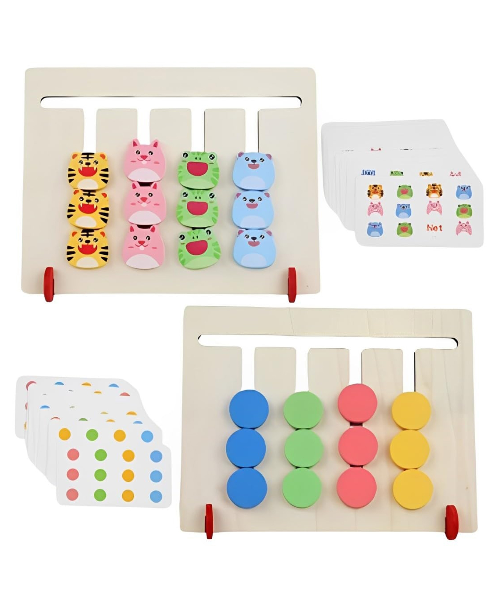 HAPPY HUES 2-in-1 Sliding Puzzle Game - Color & Pattern Pairing Logic Game with 10 Double-Sided Cards-Random Design-image-19