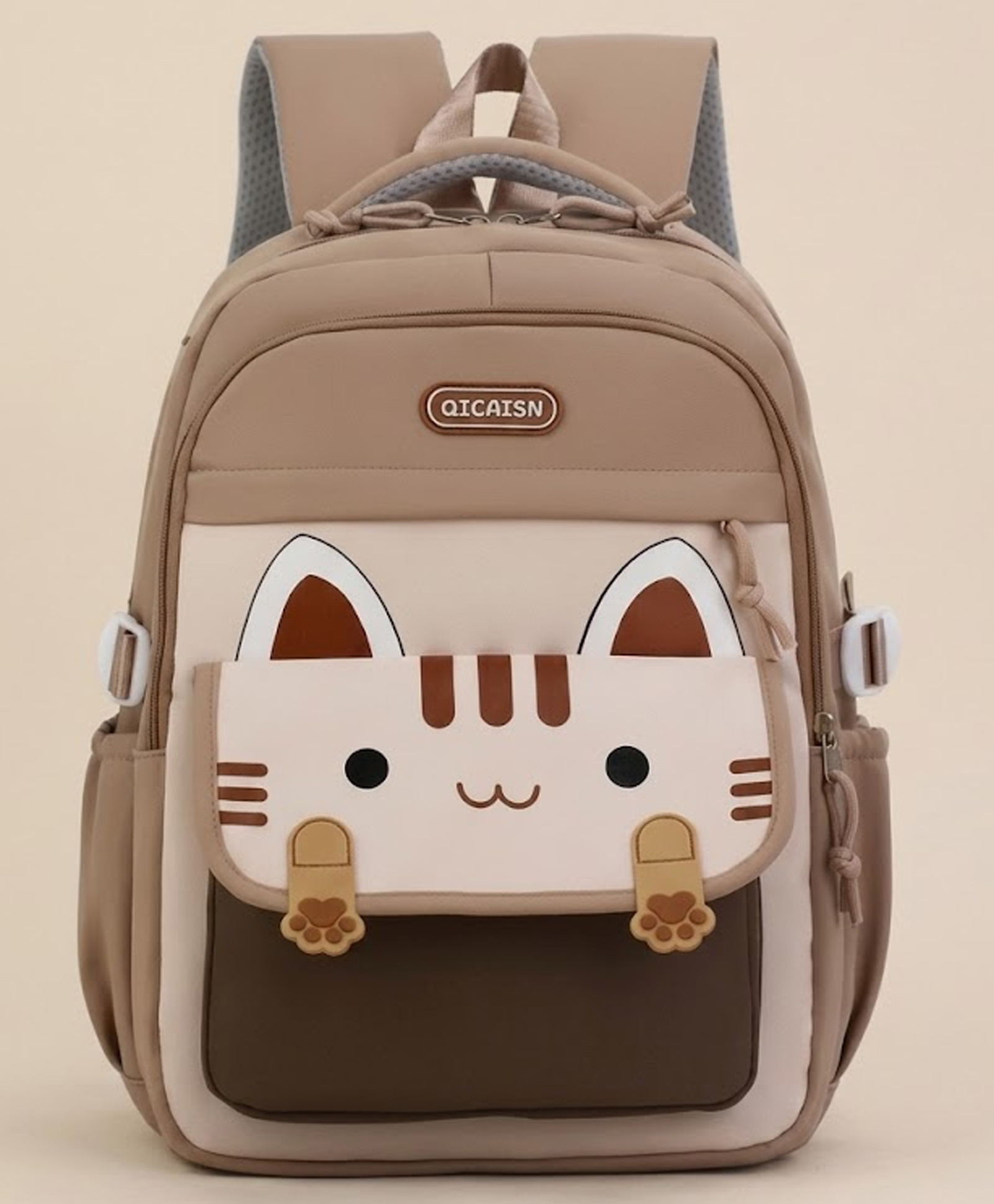 Purple Tots 15.50 Inches School Bag Cute Kitty Face the Perfect Children Backpack & School Bags for Kids - Brown-image-42