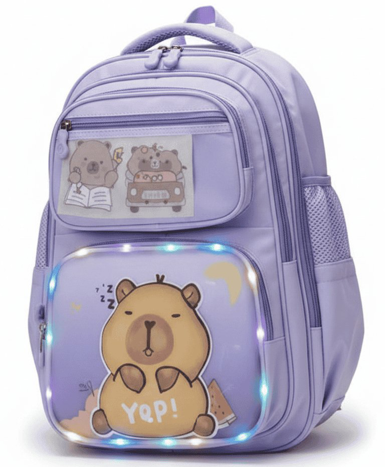 Purple Tots 16.25 Inches Bear Themed Backpack Featuring Built-In LED Lights - Purple-image-38