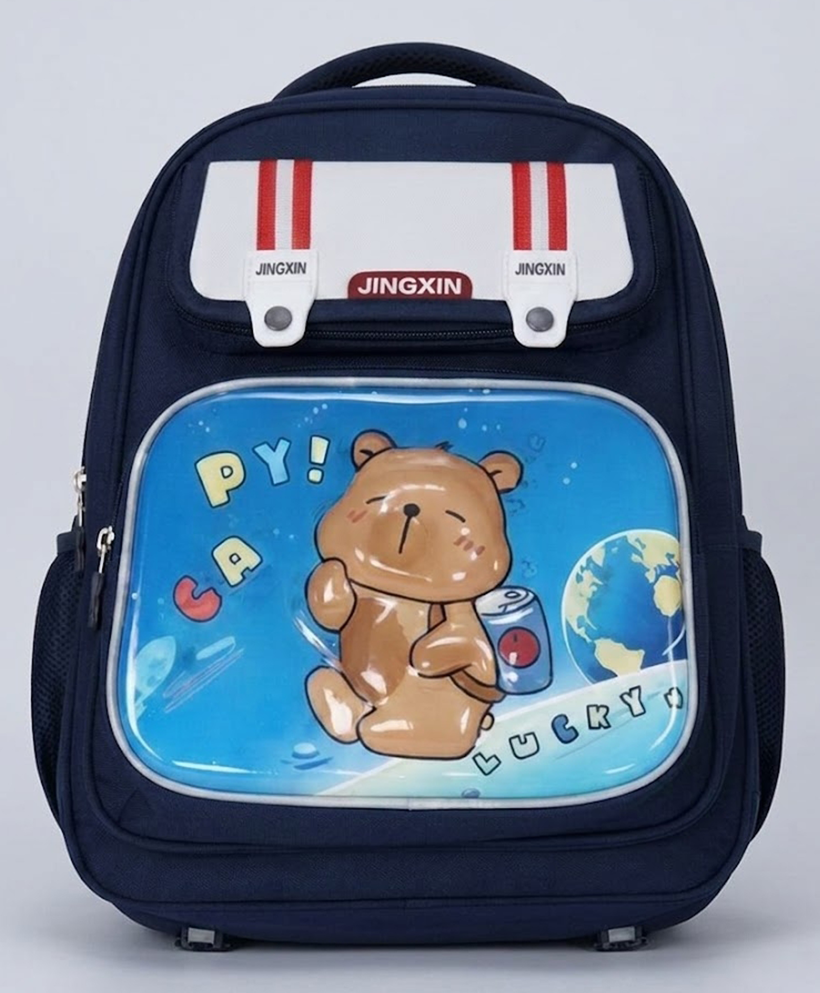 Purple Tots Height 16.25 Inches Bear Themed School Backpack - Light Blue-image-26