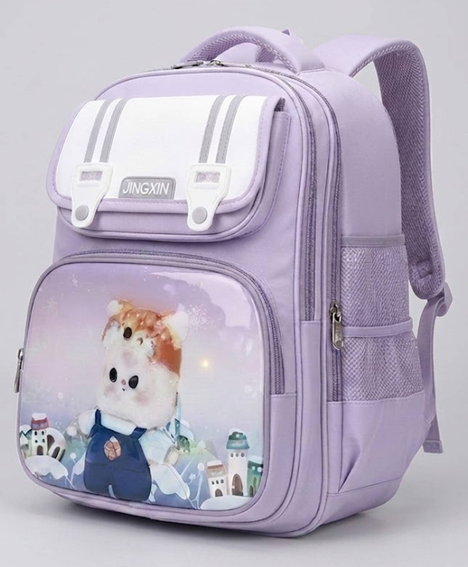 Purple Tots Height 16.25 Inches Bear Themed School Backpack - Purple-image-23
