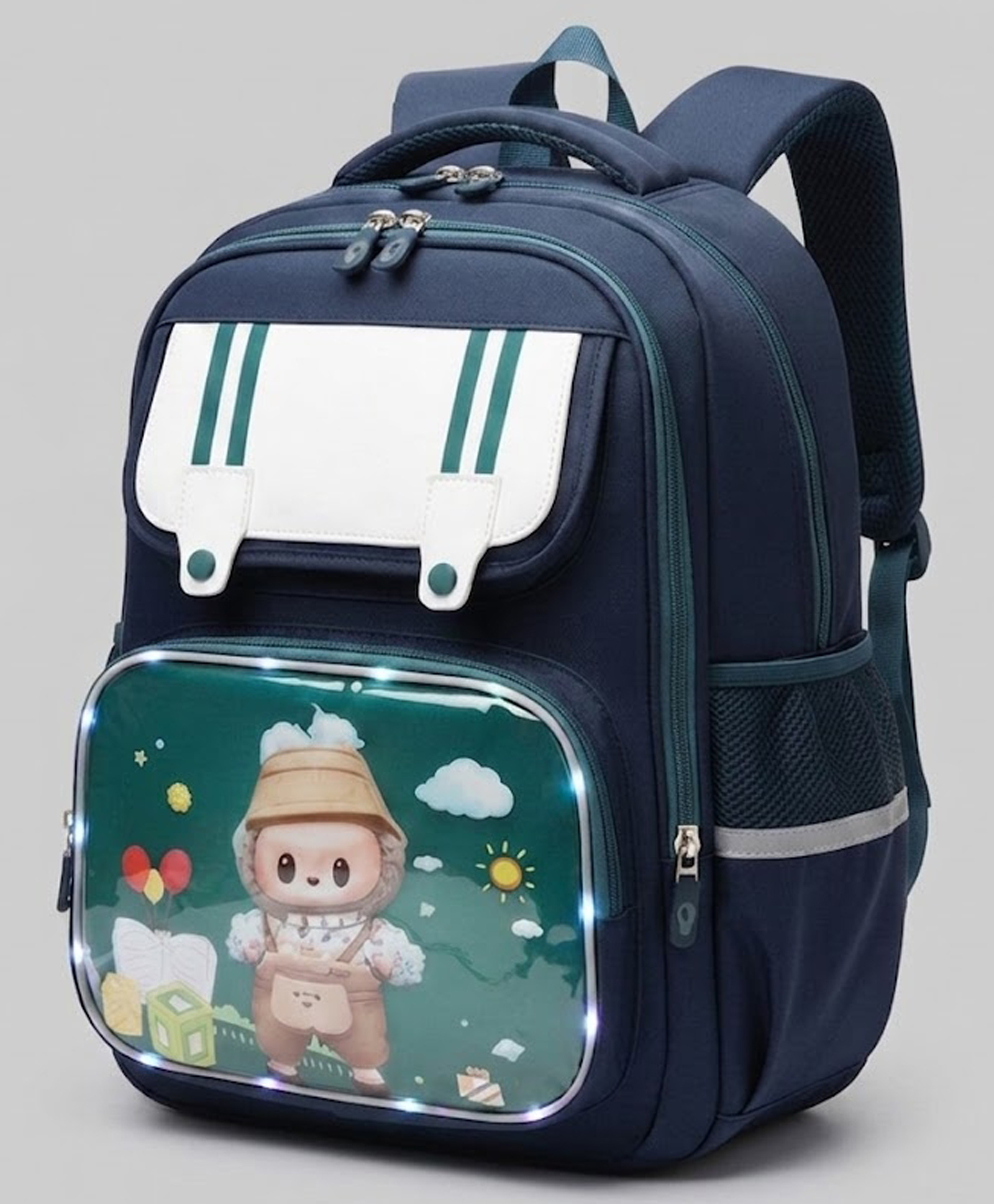 Purple Tots Height 16.25 Inches Bear Themed School Backpack - Green-picture-18