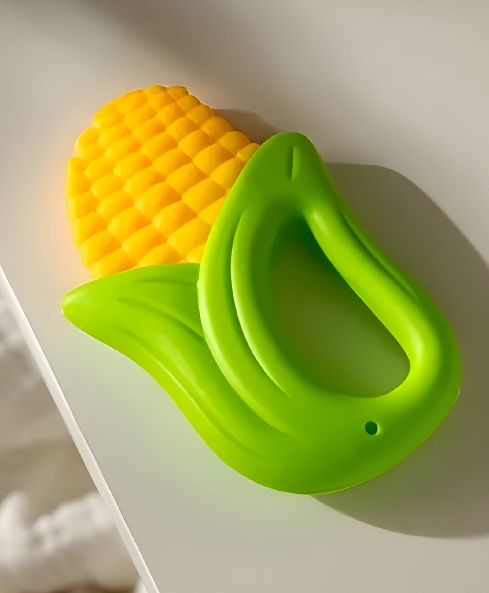 NEGOCIO textured fruit silicone baby teething to help relieve teething pain corn sensory play, pacifier-shaped, food grade- PACK OF 1 - COLOR MAY VARY-picture-15