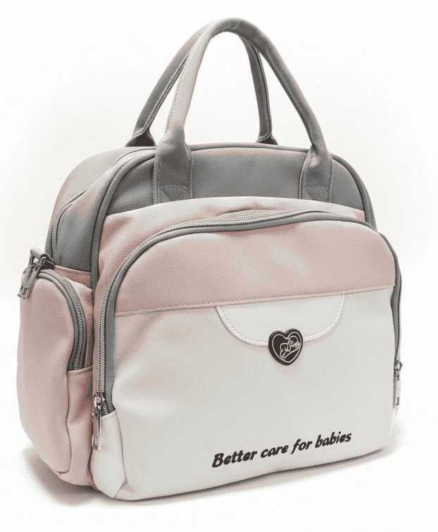Purple Tots Diaper Bag With Insulated Pockets| Portable | Can Be Carried As a Shoulder Bag Or a Backpack - Pink-image-3